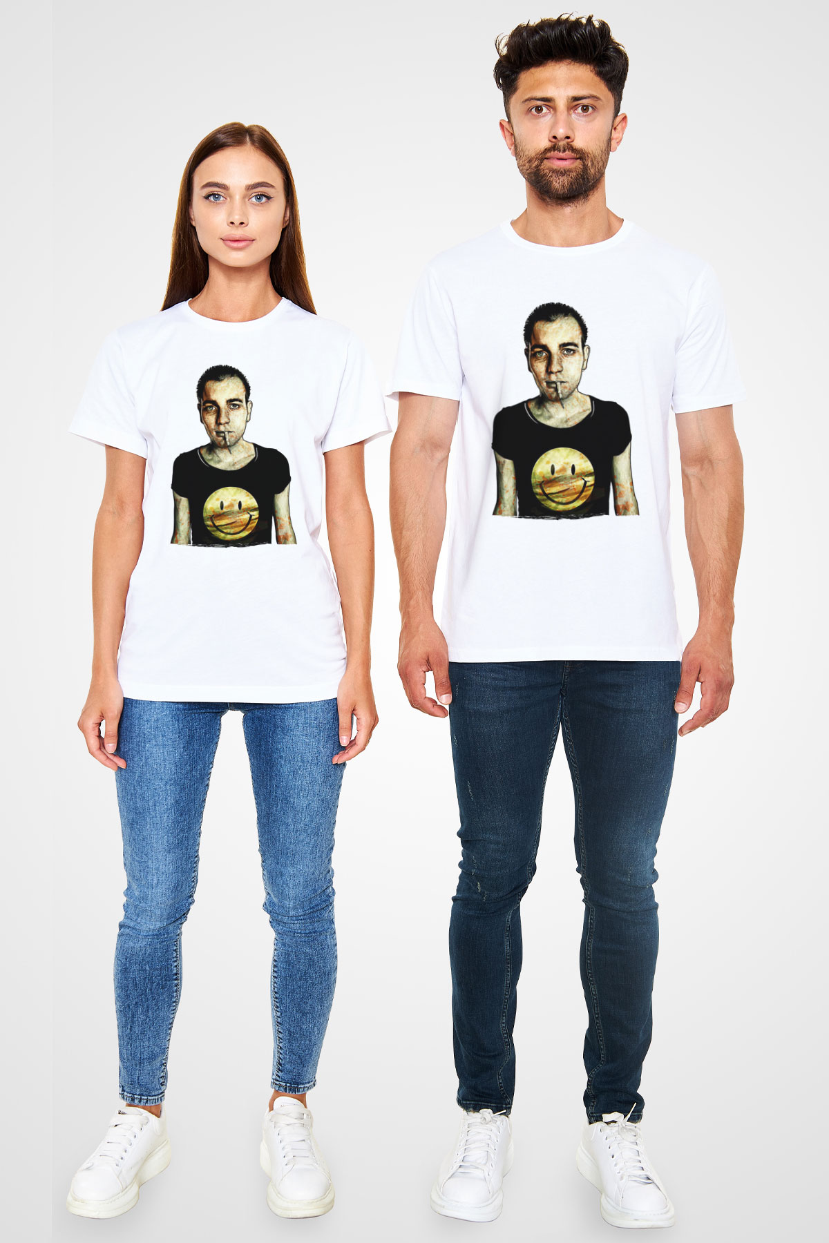 Trainspotting Unisex Baskılı Beyaz Tişört - Tshirt