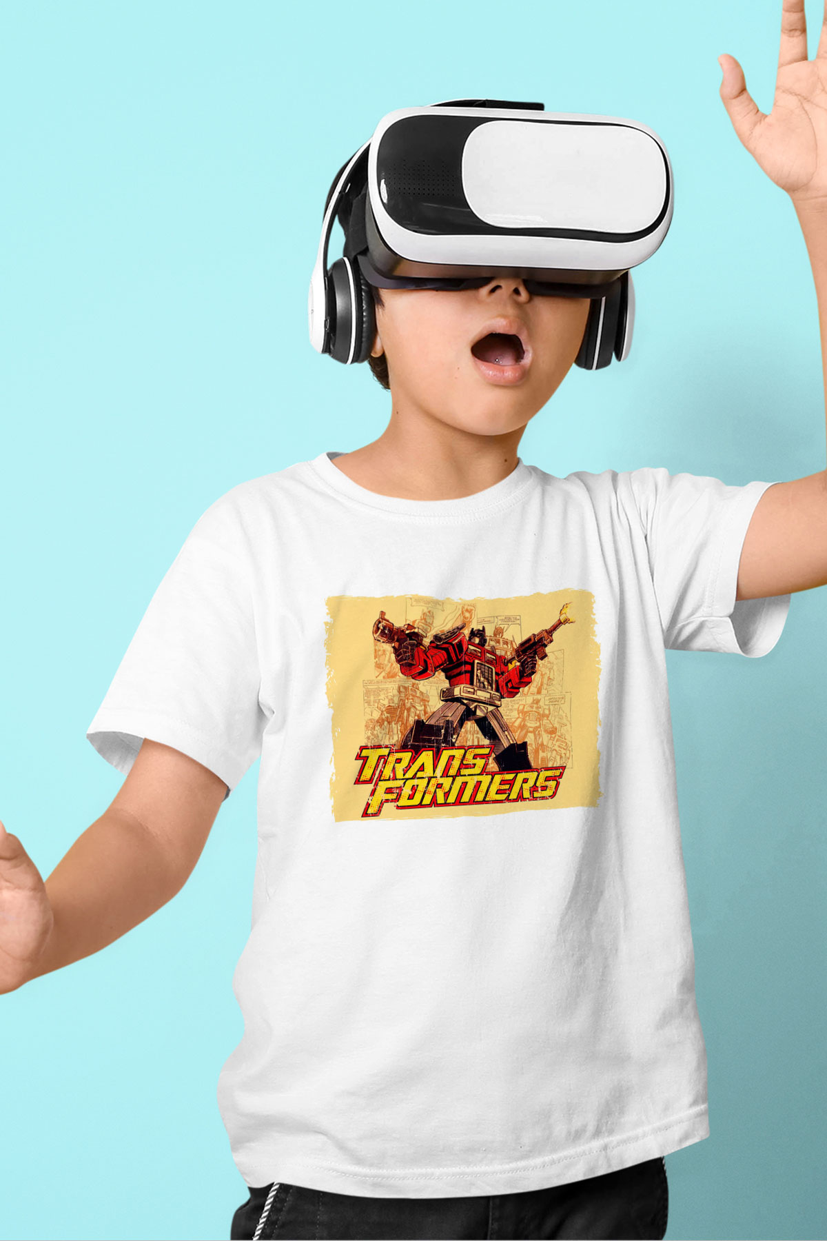 Transformers Beyaz Unisex  Çocuk Tişört