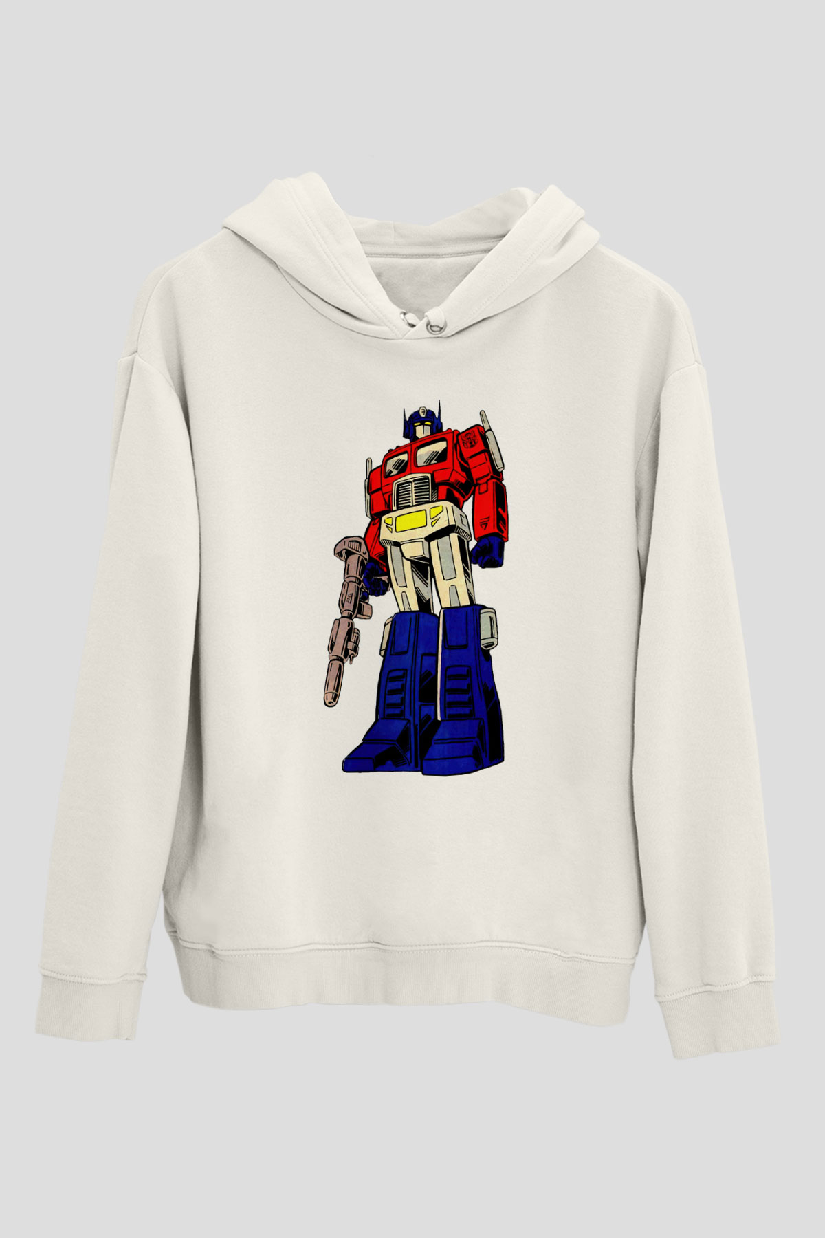Transformers Beyaz Unisex Hoodie