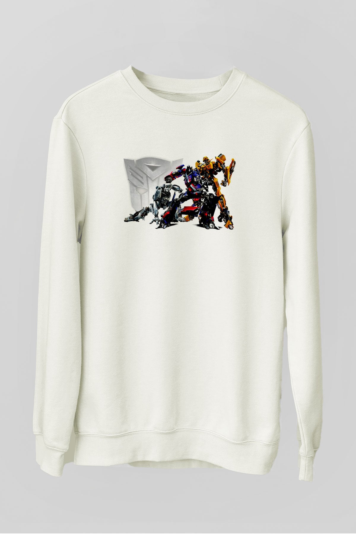 Transformers Beyaz Unisex  Sweatshirt