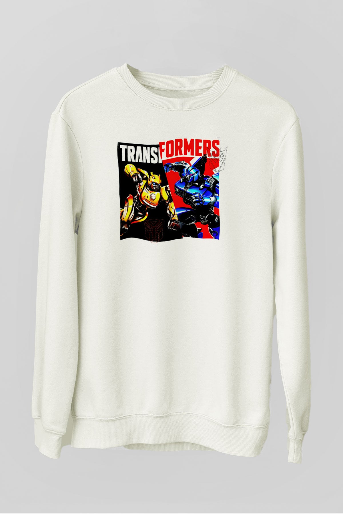 Transformers Beyaz Unisex  Sweatshirt