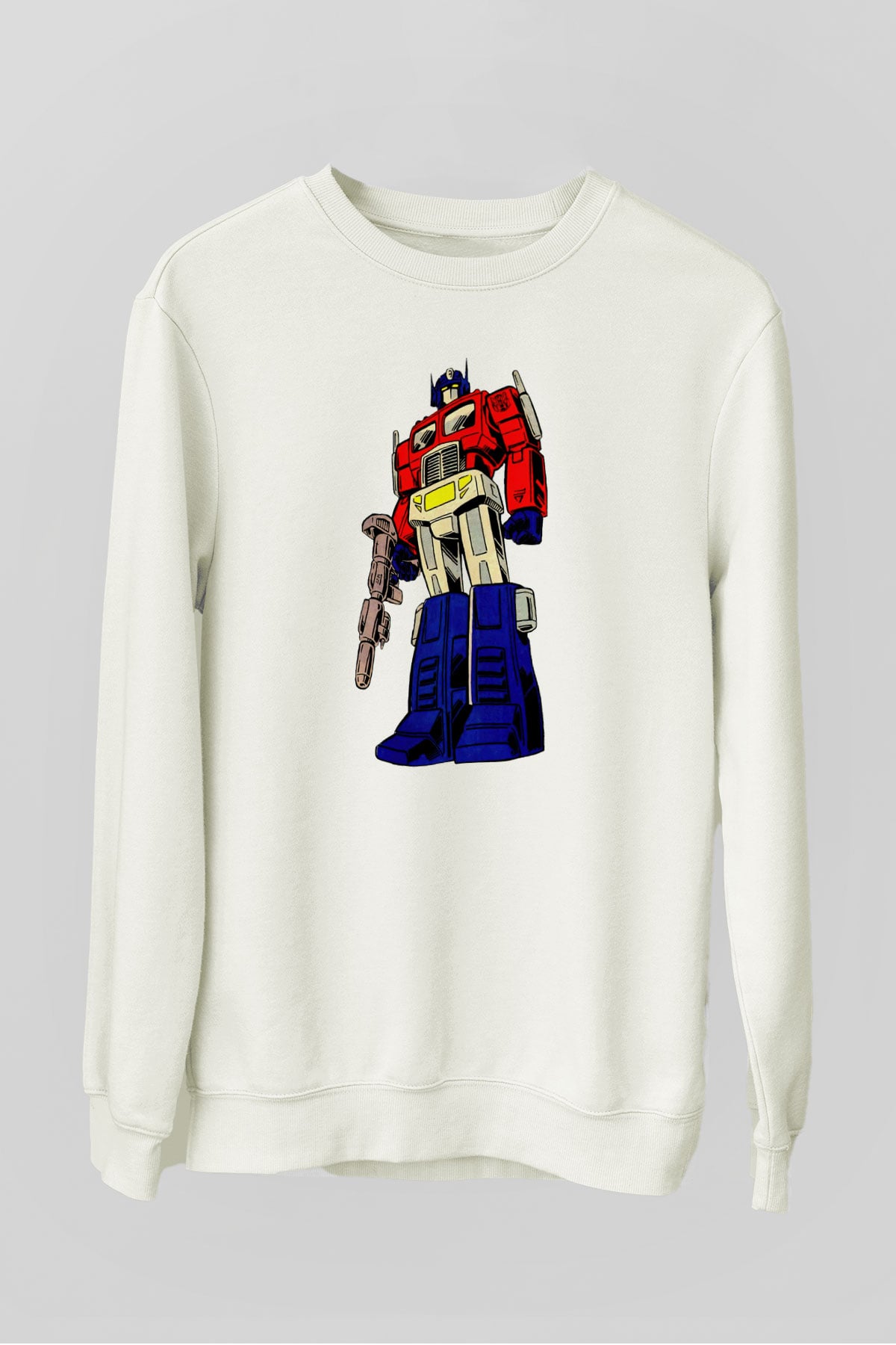 Transformers Beyaz Unisex  Sweatshirt