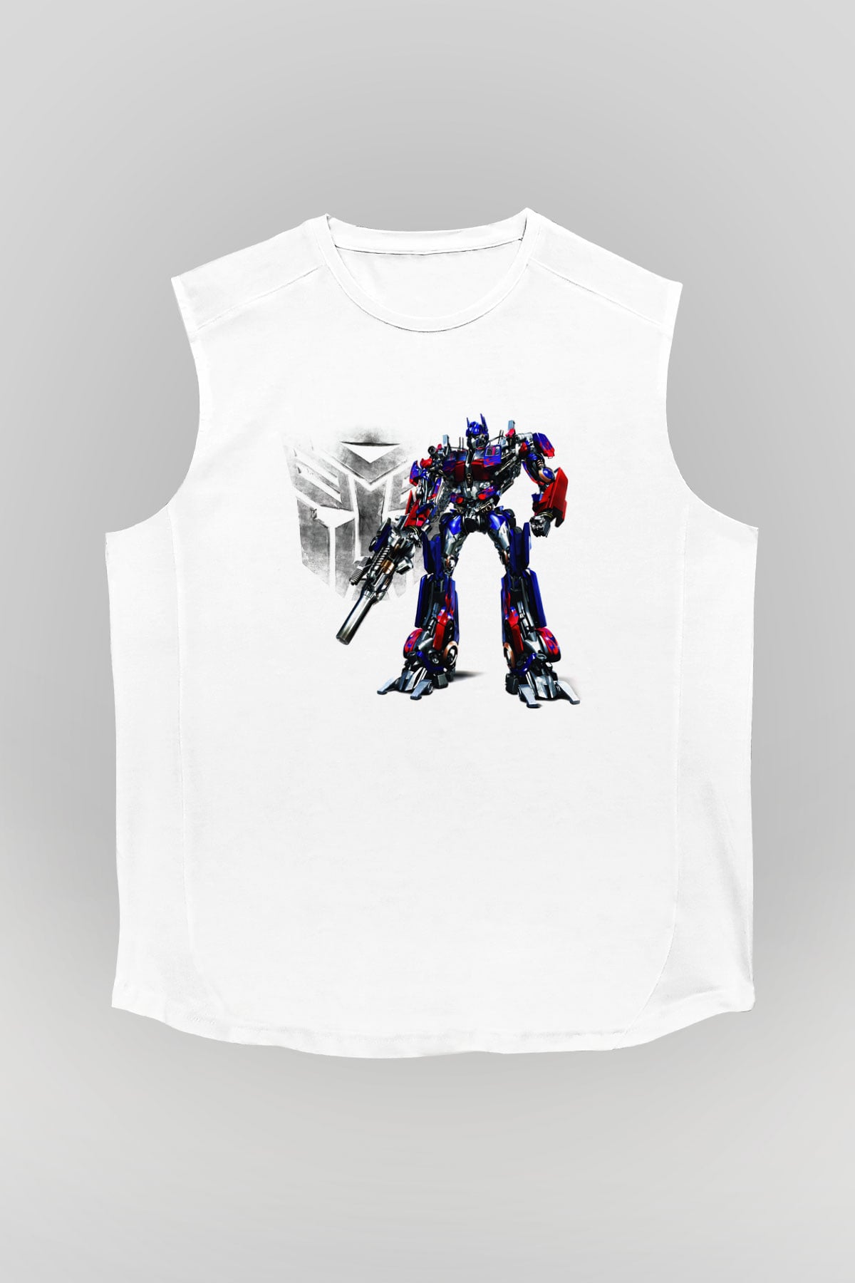 Transformers Tv Beyaz Unisex Kolsuz Tişört