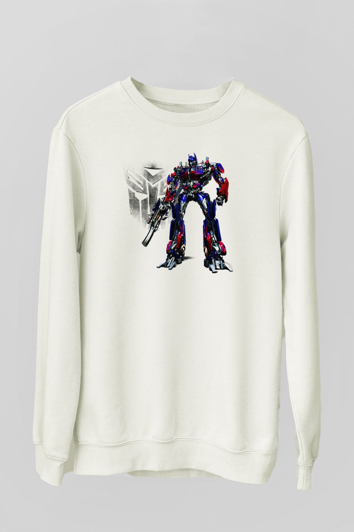 Transformers Tv Beyaz Unisex Sweatshirt