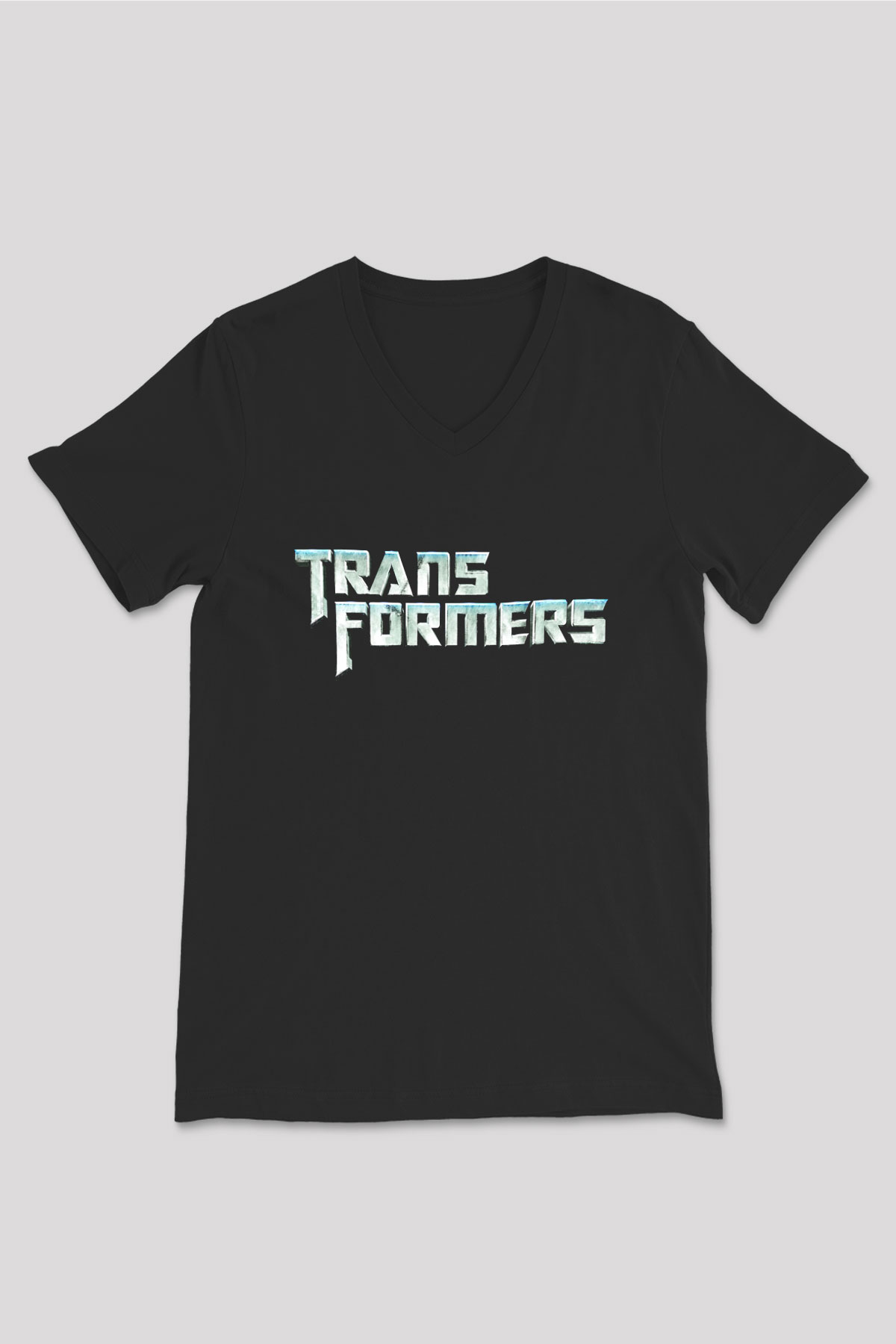 Transformers Tv Siyah Unisex V Yaka Tişört T-Shirt