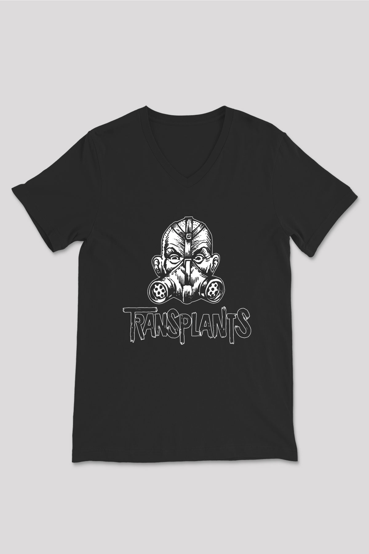 Transplants Siyah Unisex V Yaka Tişört T-Shirt