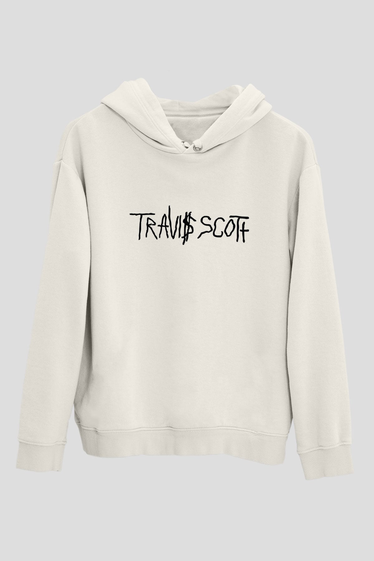 Travis Scott Beyaz Unisex Kapşonlu Sweatshirt
