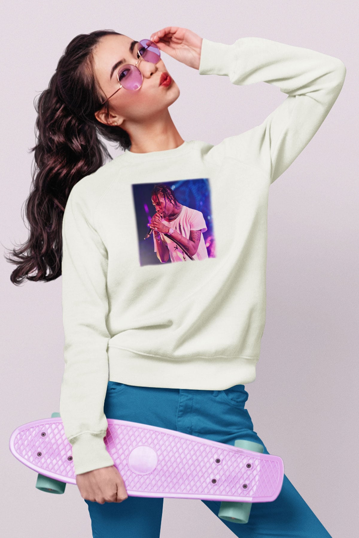 Travis Scott Beyaz Unisex Sweatshirt