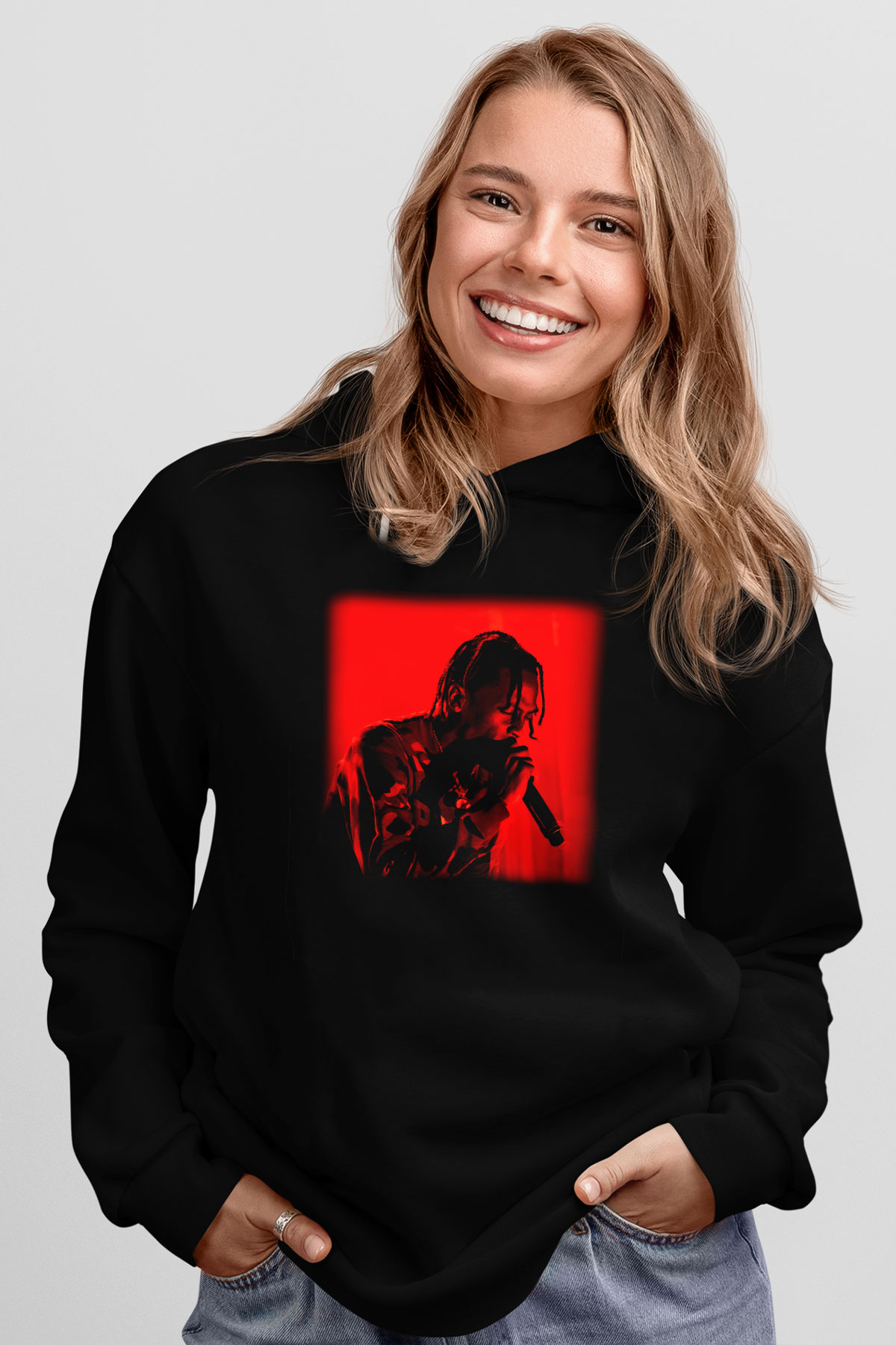 Travis Scott Siyah Unisex Hoodie