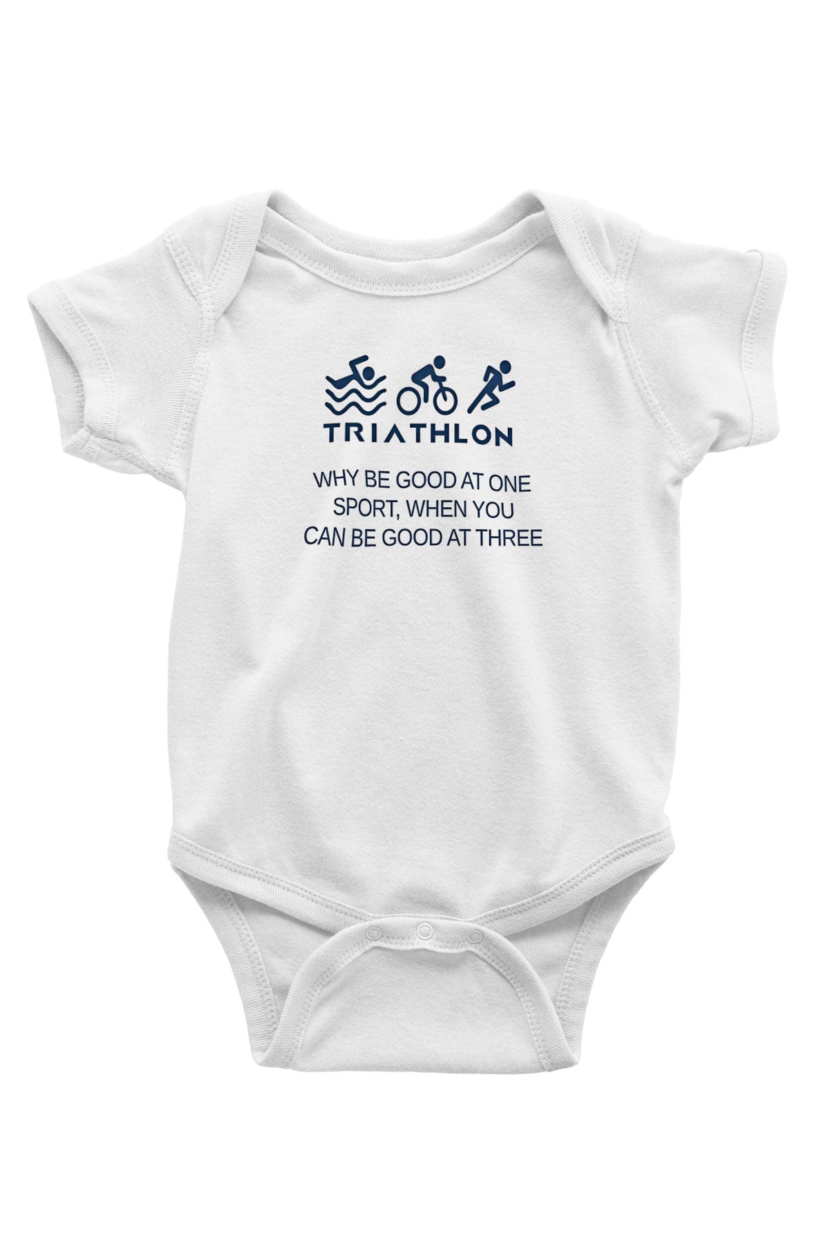 Triathlon Baskılı Beyaz Bebek Body - Zıbın