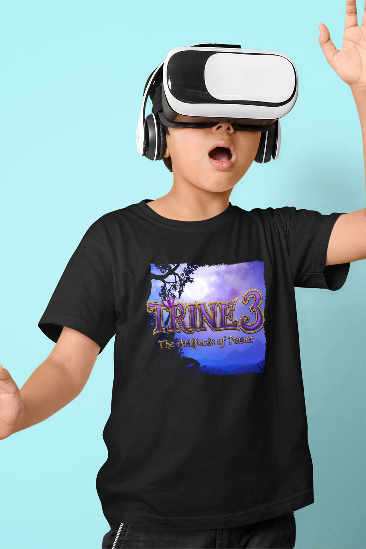 Trine Siyah Unisex Çocuk Tişört