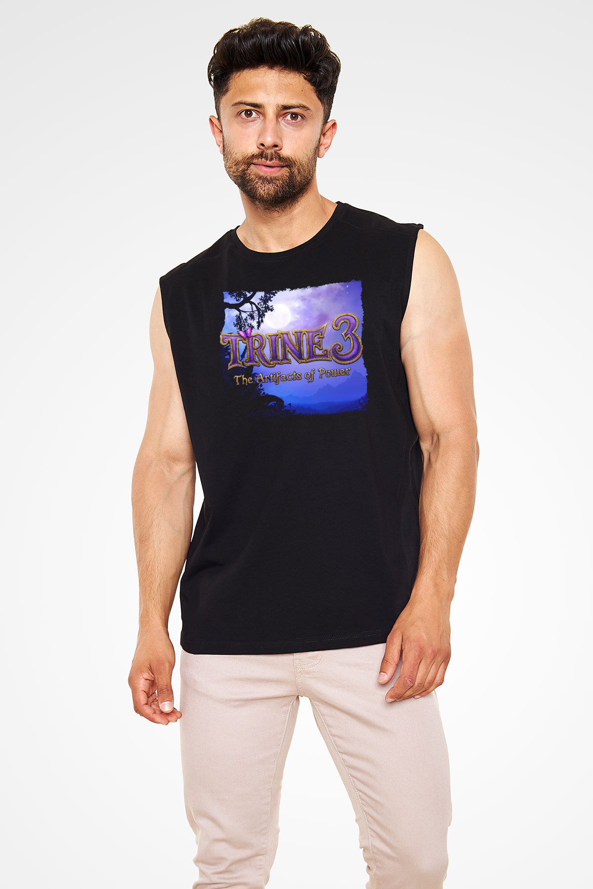 Trine Siyah Unisex Kolsuz Tişört