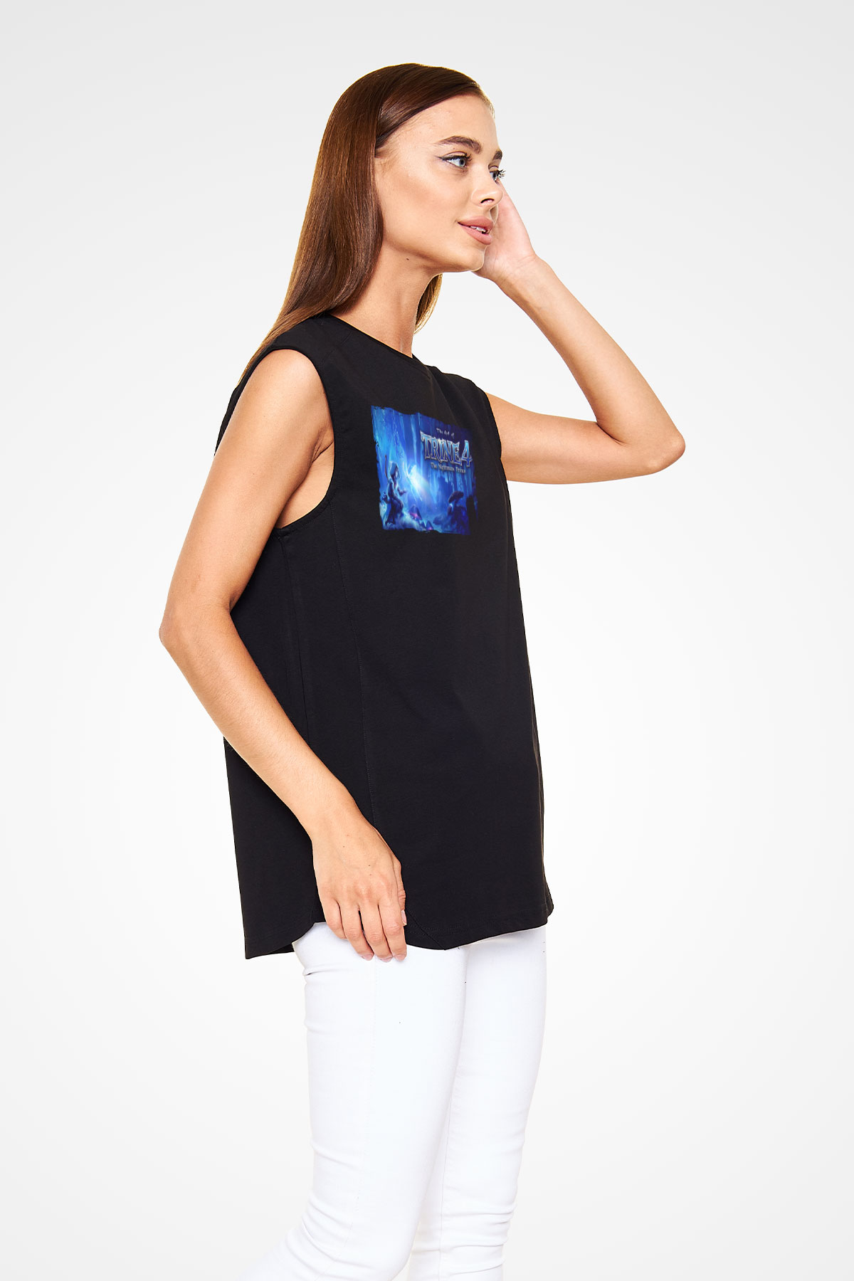 Trine Siyah Unisex Kolsuz Tişört