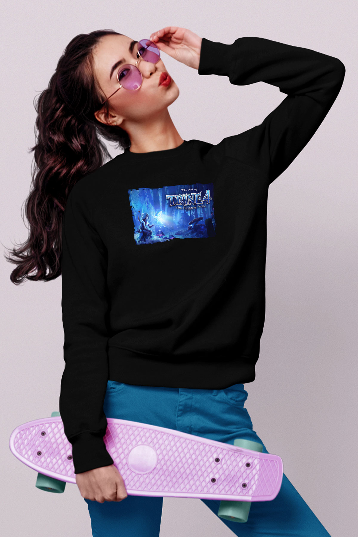 Trine Siyah Unisex Sweatshirt