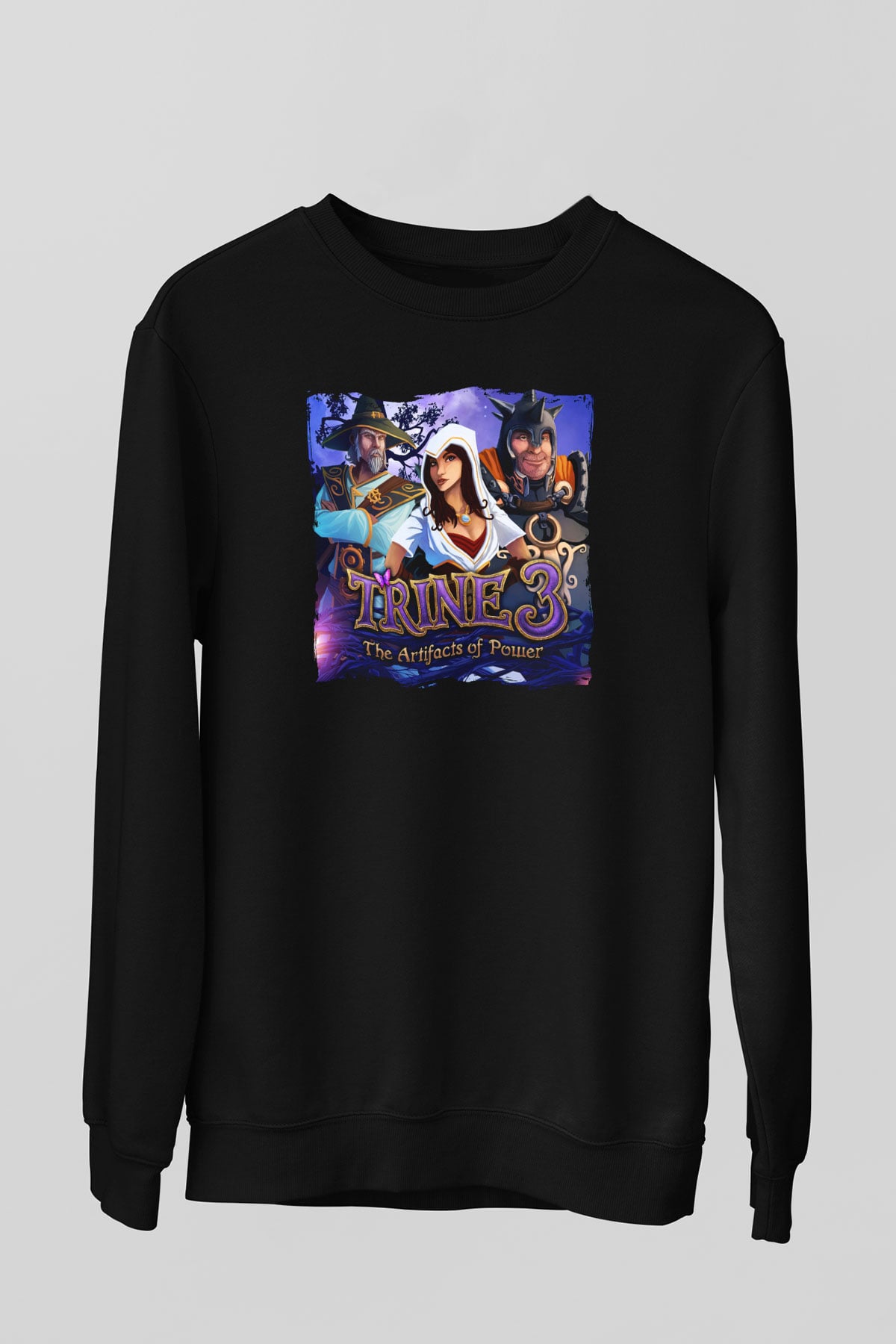 Trine Siyah Unisex Sweatshirt