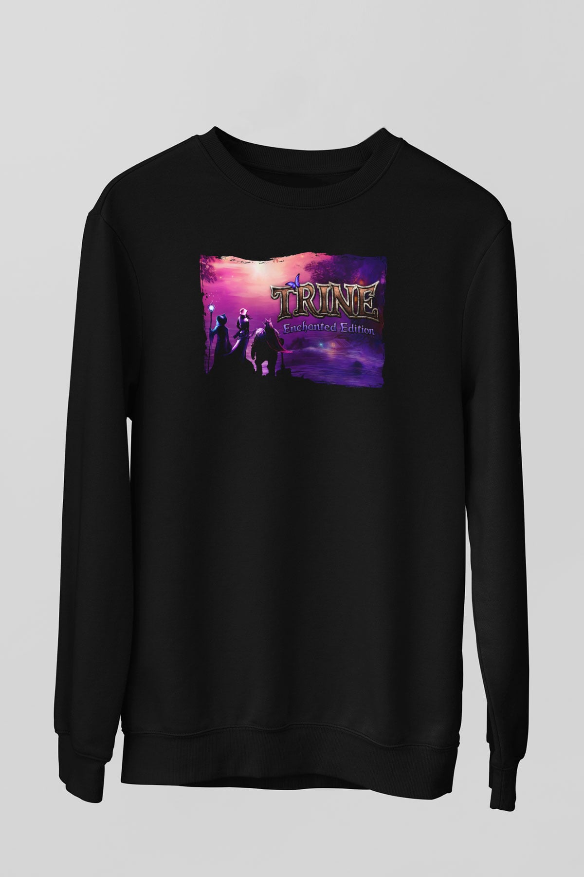 Trine Siyah Unisex Sweatshirt