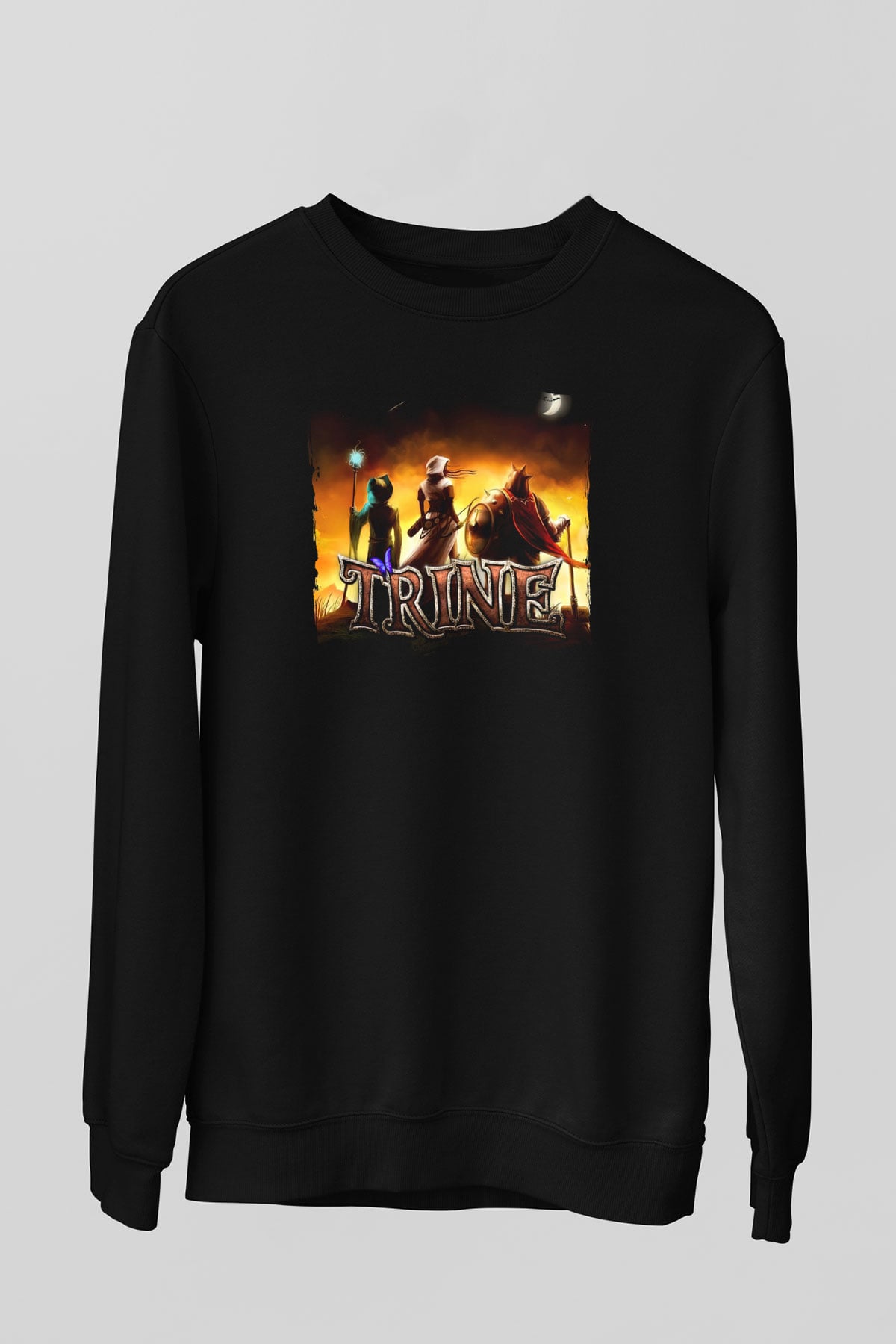 Trine Siyah Unisex Sweatshirt