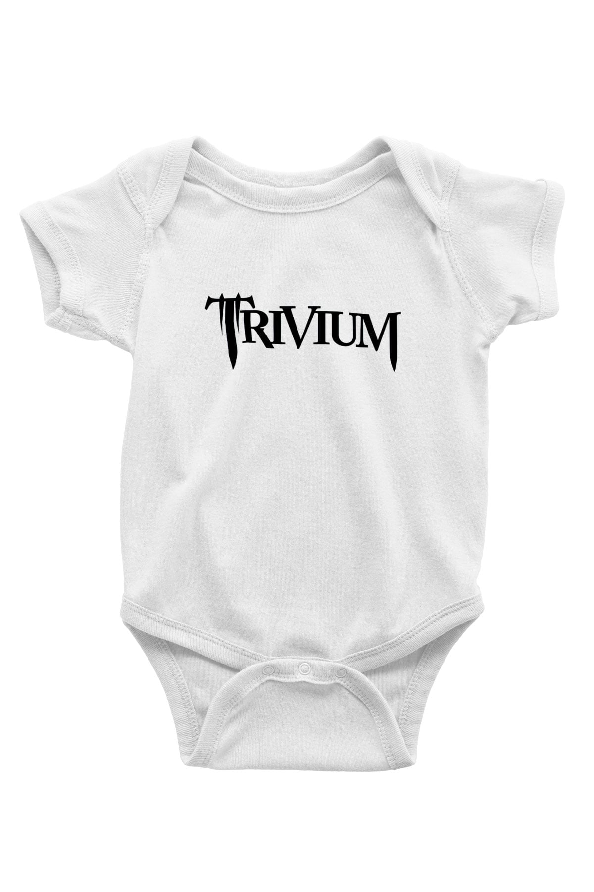 Trivium Baskılı Beyaz Unisex Bebek Body - Zıbın