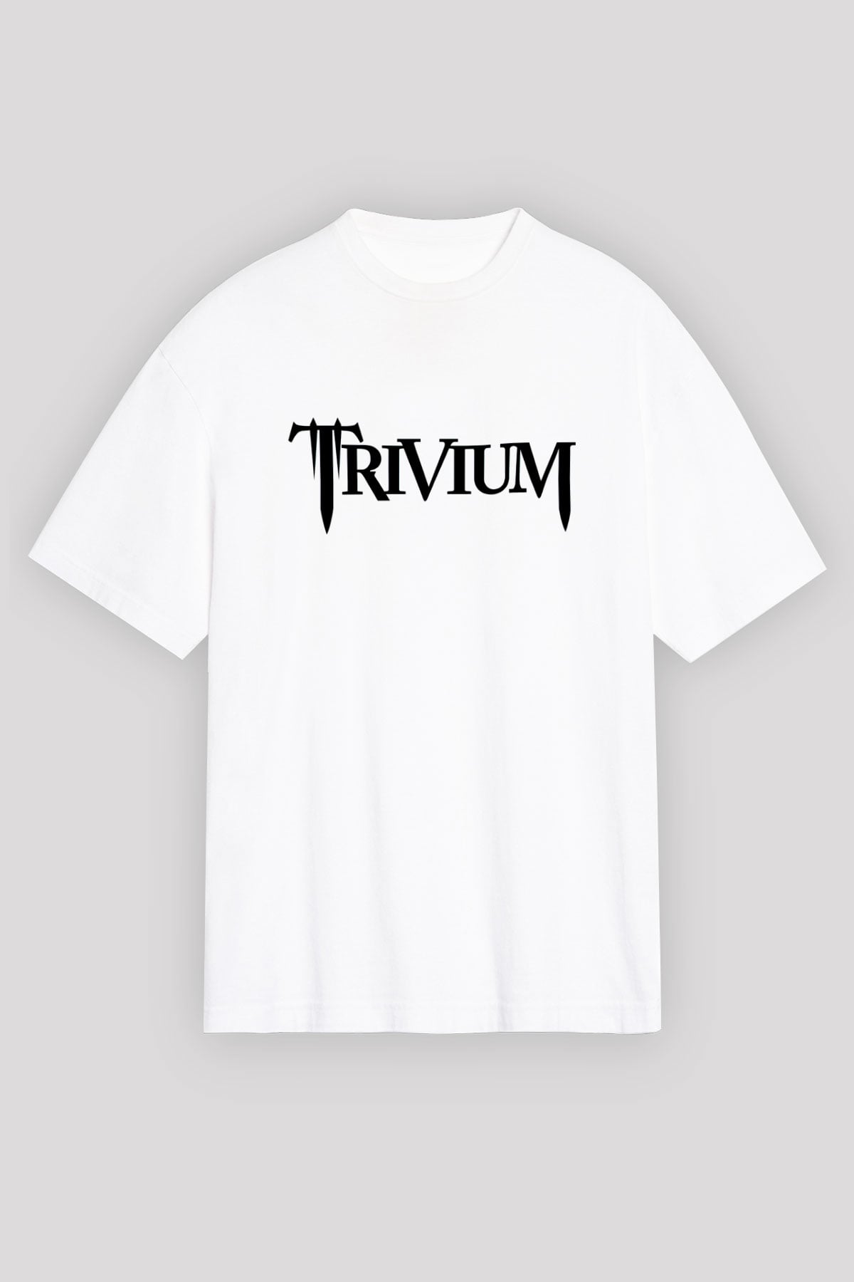 Trivium Beyaz Unisex Oversize Tişört T-Shirt