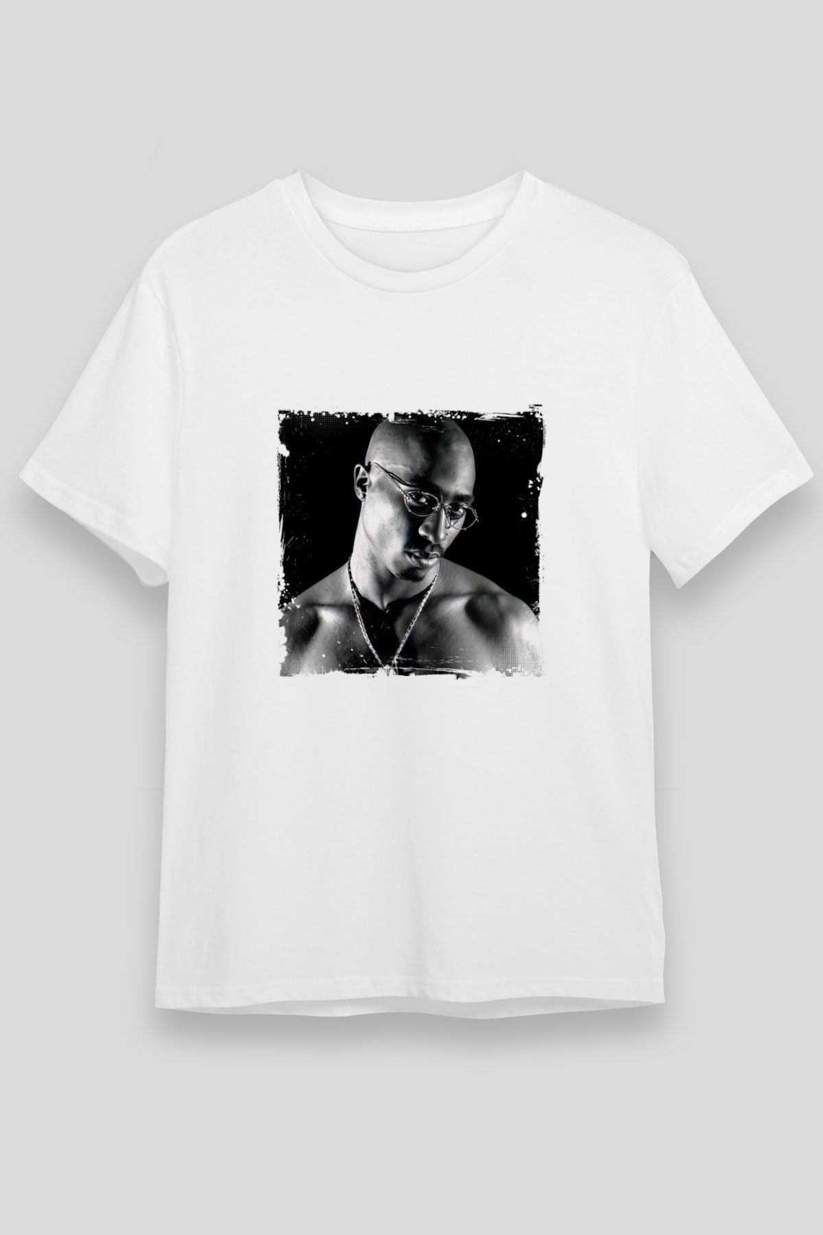 Tupac Baskılı Unisex Beyaz Tişört