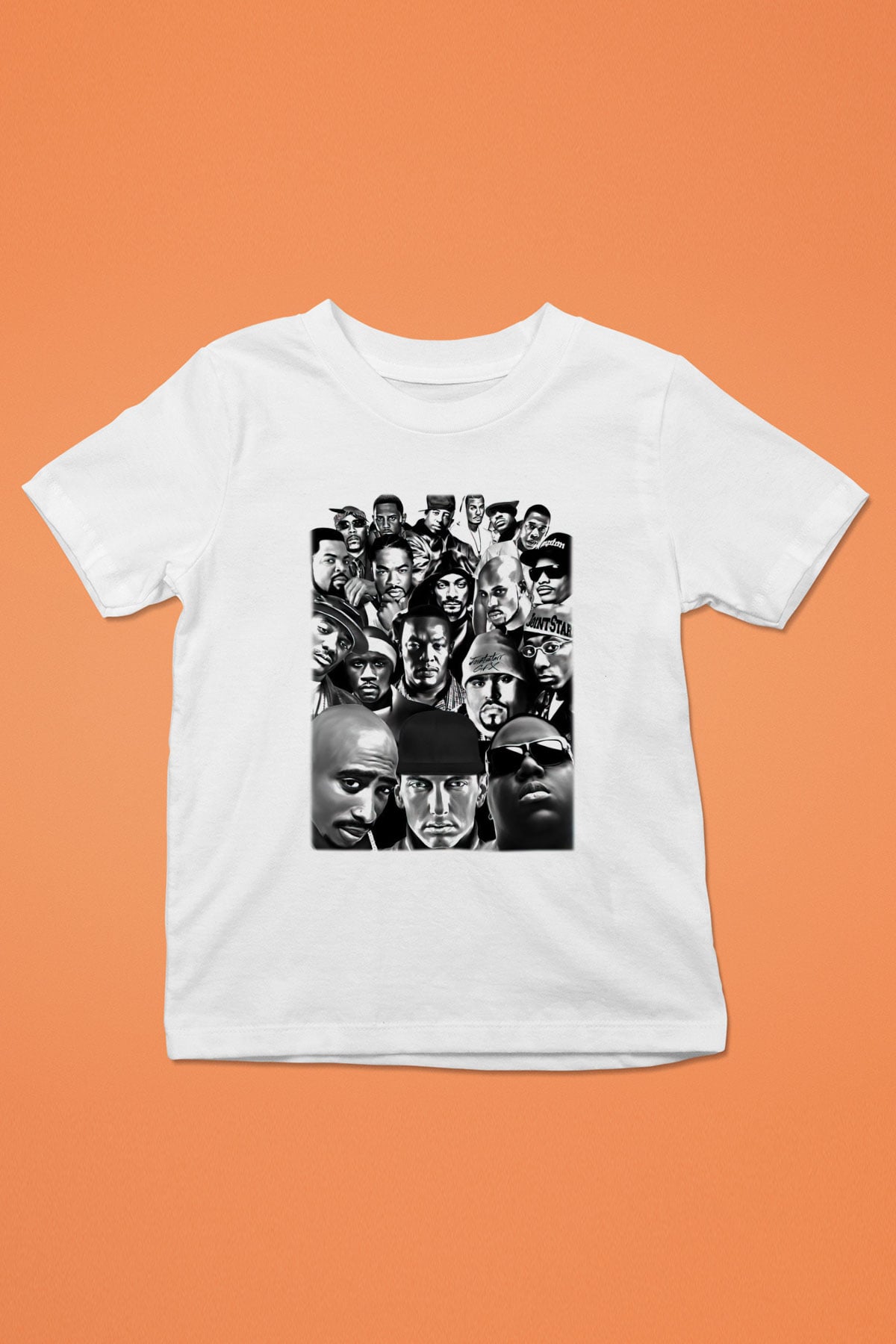 Tupac Shakur Baskılı Beyaz Unisex Çocuk Tişört