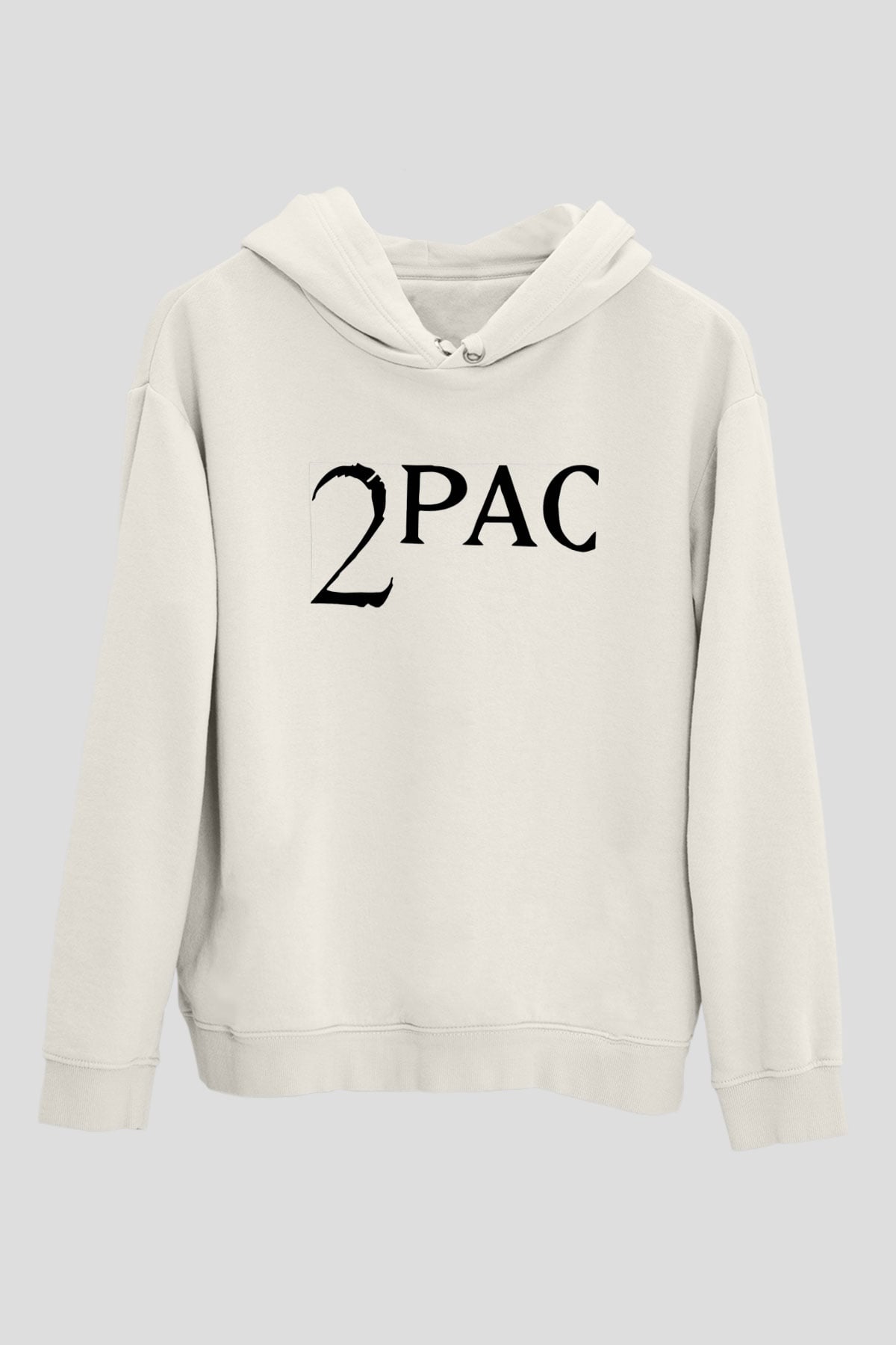 Tupac Shakur Beyaz Unisex Kapşonlu Sweatshirt