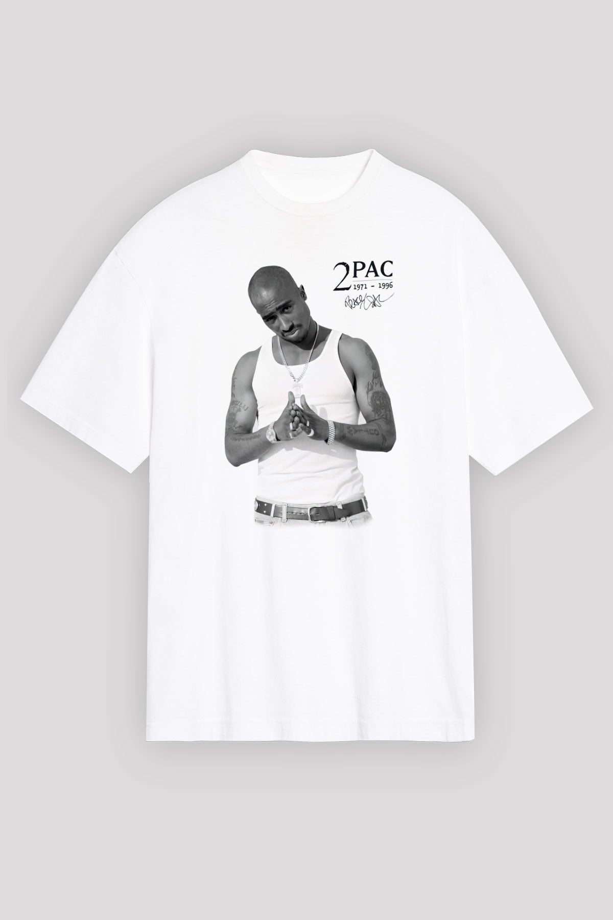 Tupac Shakur Beyaz Unisex Oversize Tişört T-Shirt