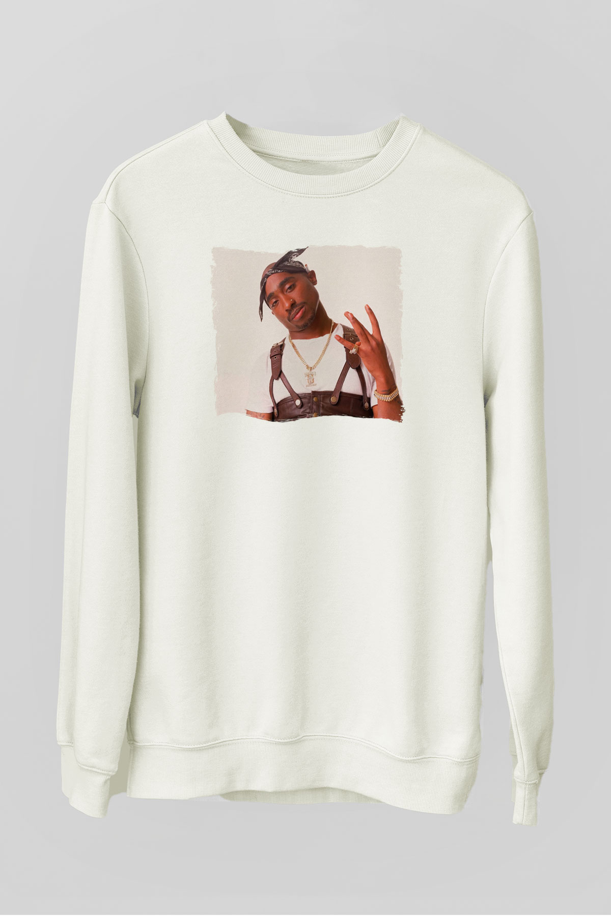 Tupac Shakur Beyaz Unisex Sweatshirt