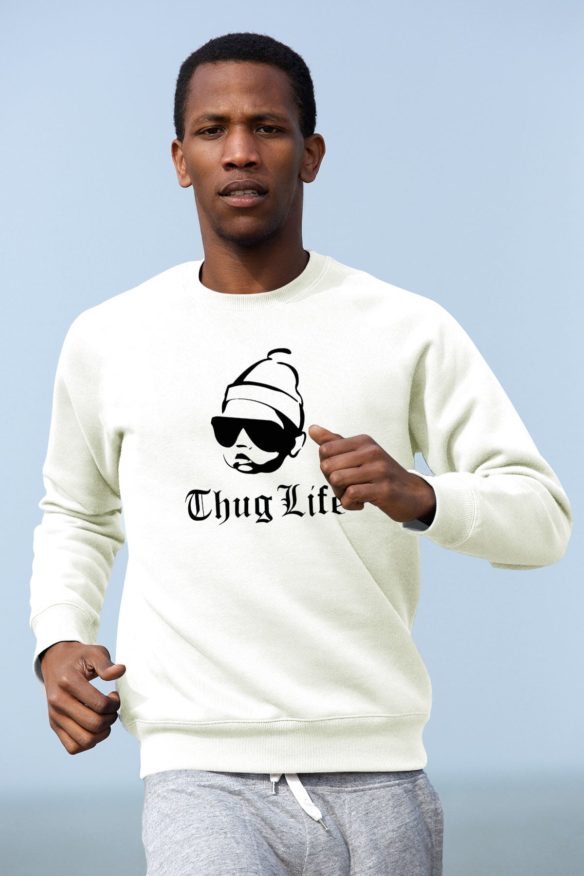 Tupac Shakur Beyaz Unisex Sweatshirt