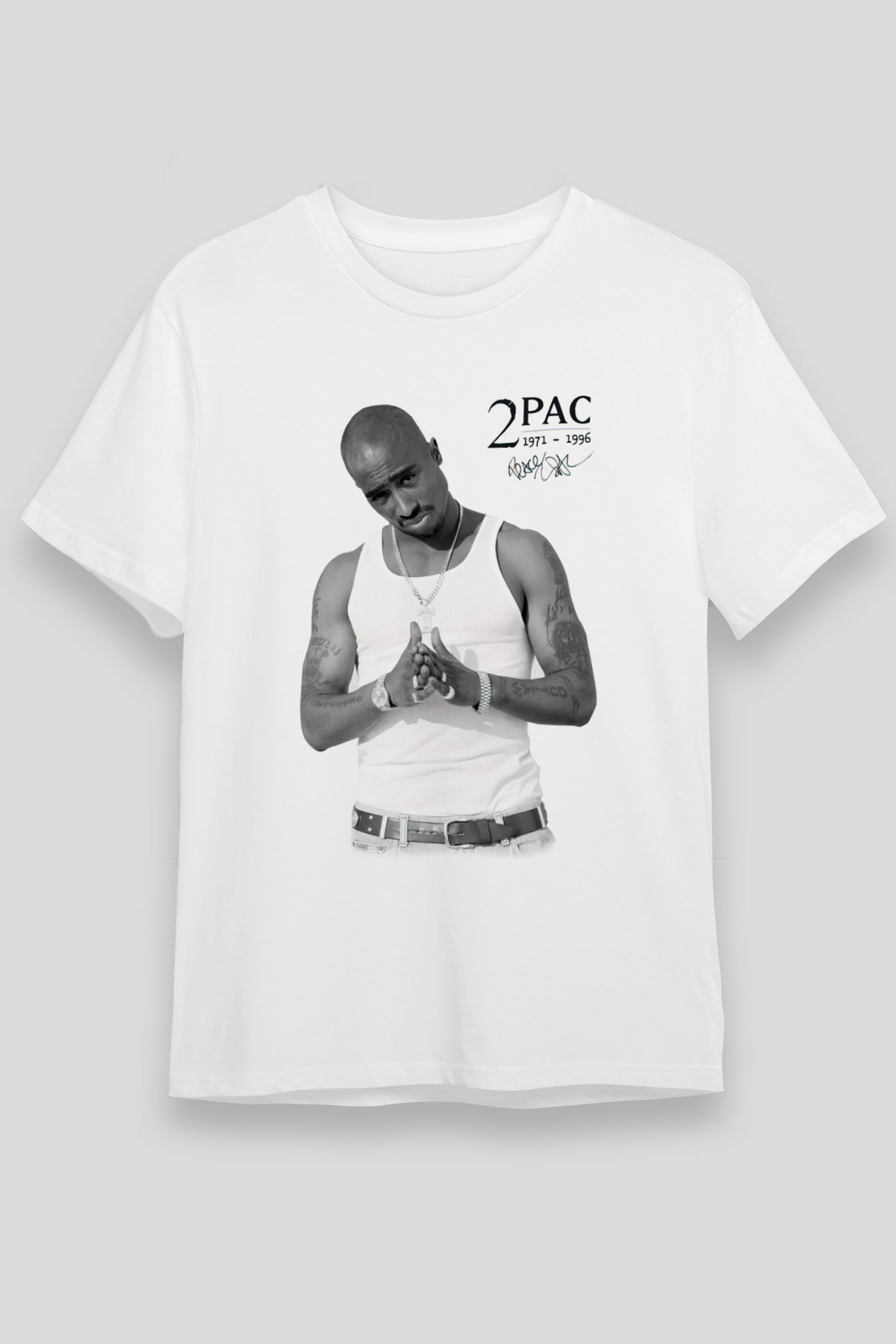 Tupac Shakur Beyaz Unisex Tişört T-Shirt - TişörtFabrikası