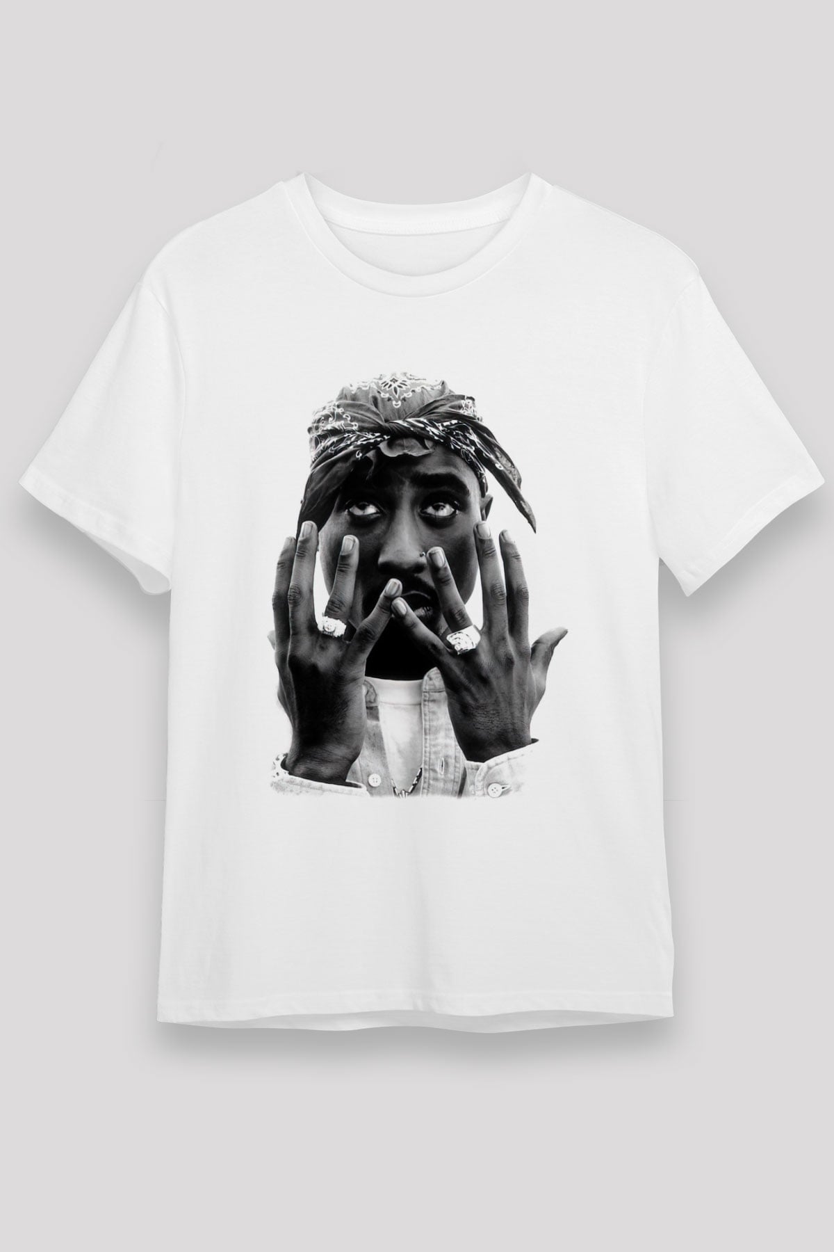 Tupac Shakur Beyaz Unisex Tişört T-Shirt - TişörtFabrikası