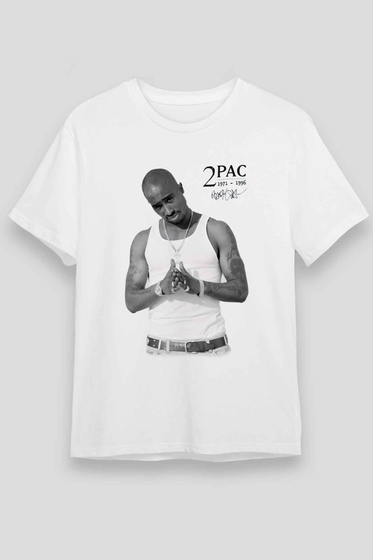 Tupac Shakur Beyaz Unisex Tişört T-Shirt - TişörtFabrikası