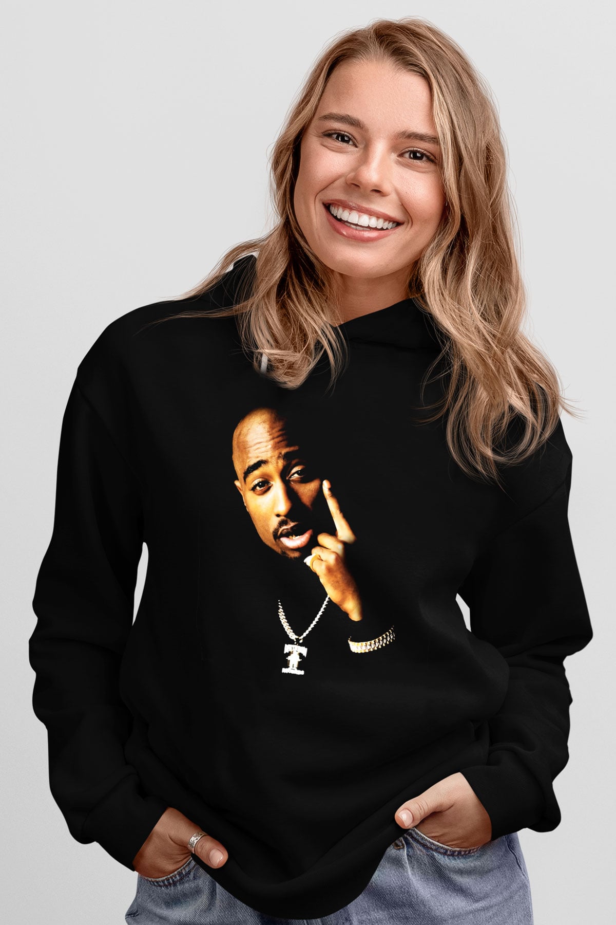 Tupac Shakur Siyah Unisex Hoodie