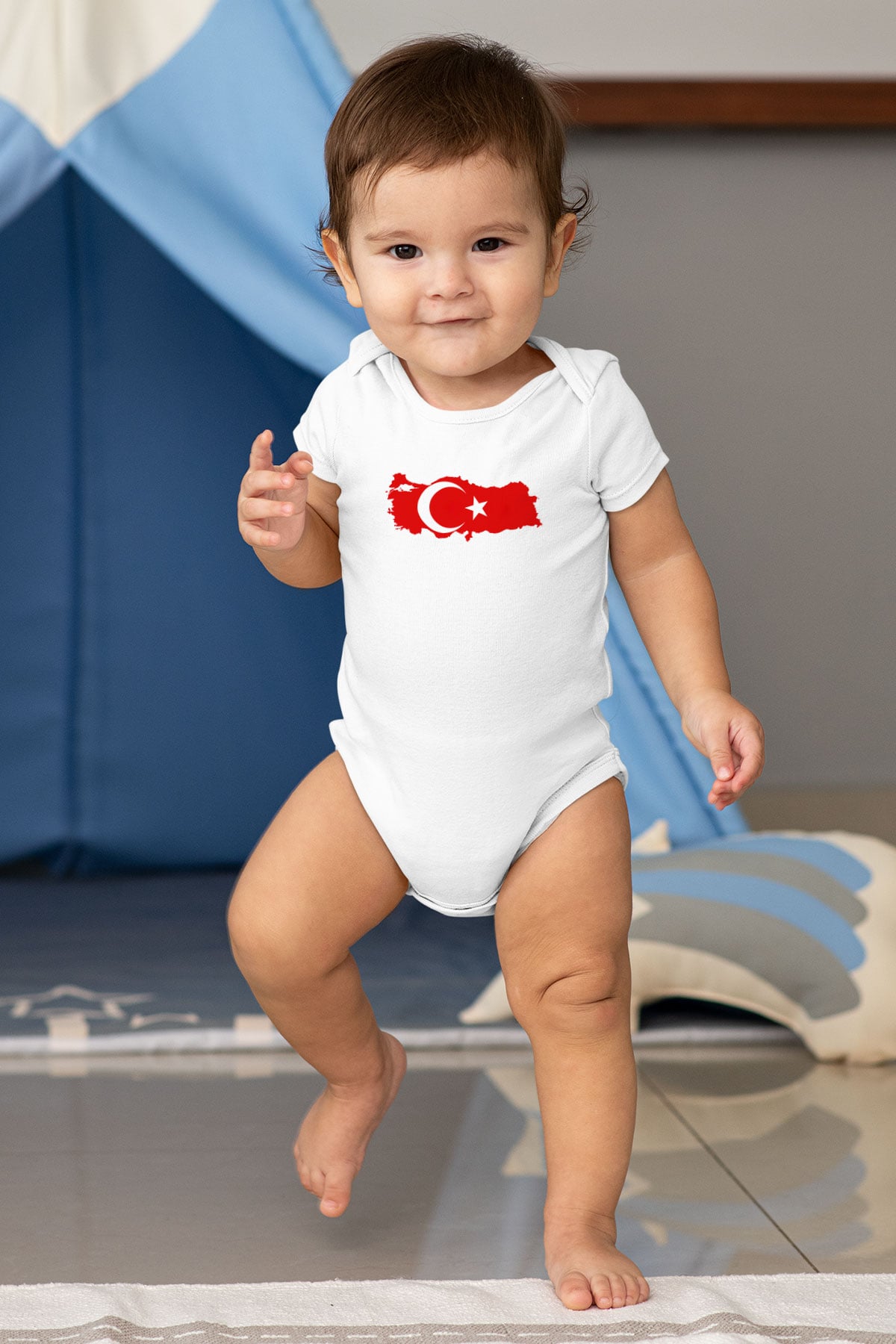 Türkiye Baskılı Beyaz Unisex Bebek Body - Zıbın