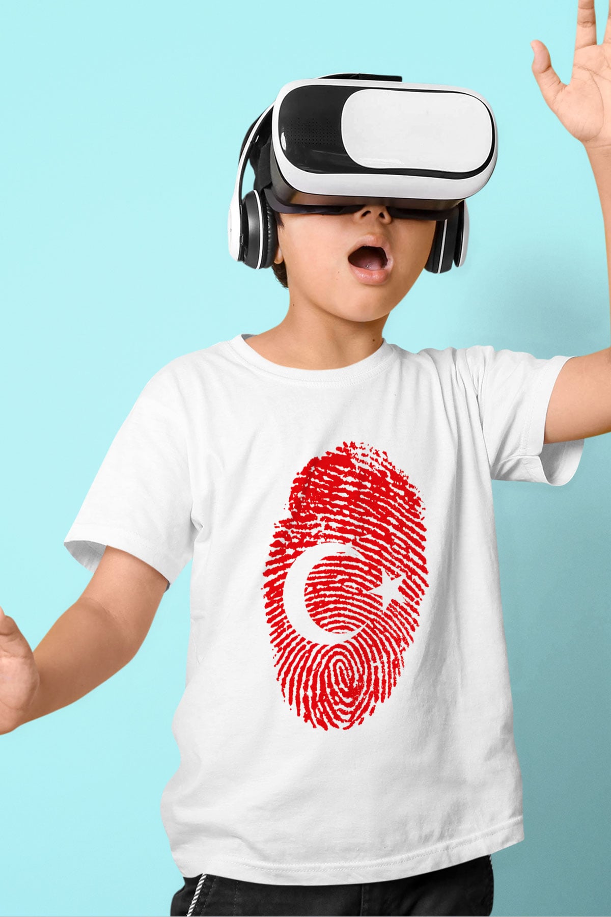 Türkiye Baskılı Beyaz Unisex Çocuk Tişört