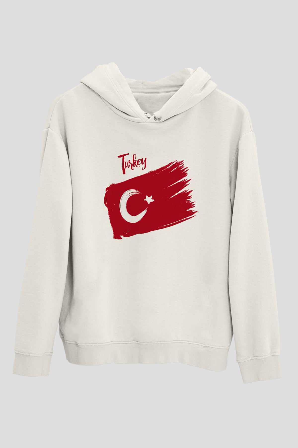 Türkiye Beyaz Unisex Kapşonlu Sweatshirt