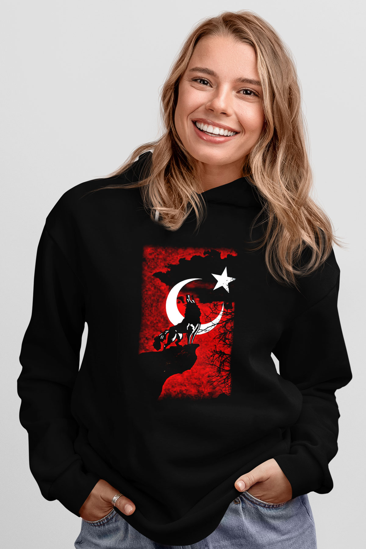 Türkiye Siyah Unisex Hoodie
