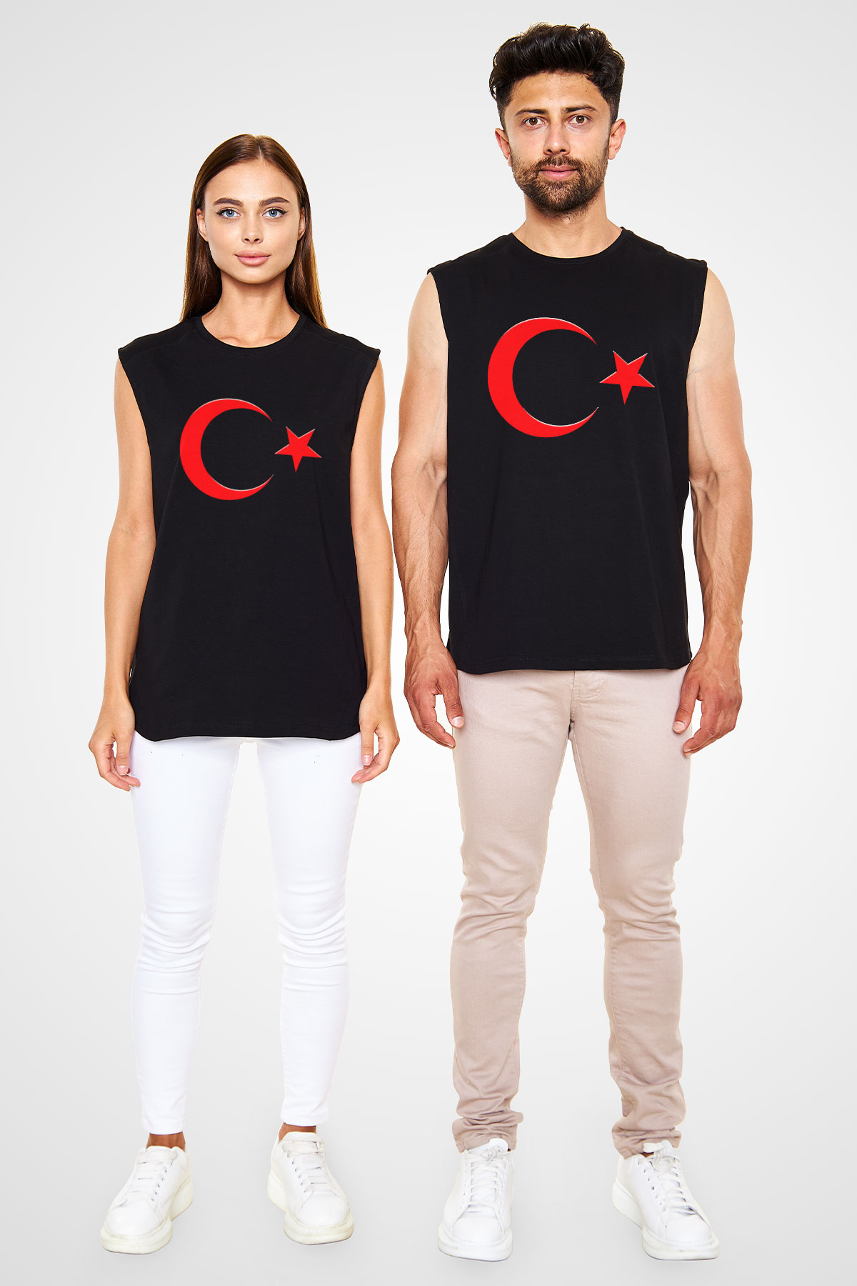 Türkiye Siyah Unisex Kolsuz Tişört