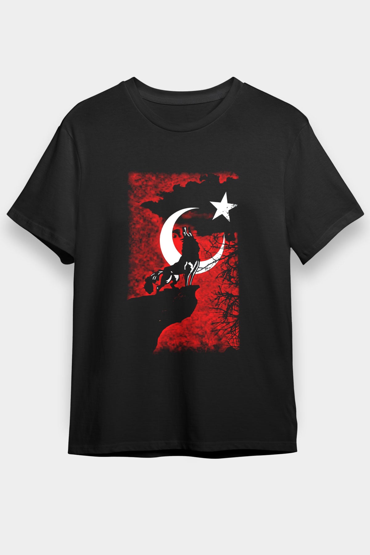 Türkiye Siyah Unisex Tişört T-Shirt - TişörtFabrikası