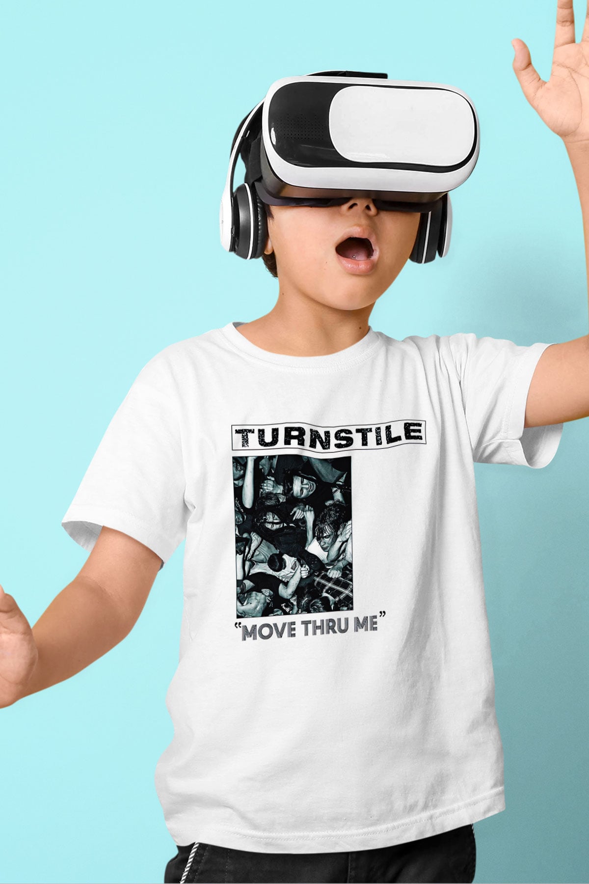Turnstile Baskılı Beyaz Unisex Beyaz Çocuk Tişört - Tshirt