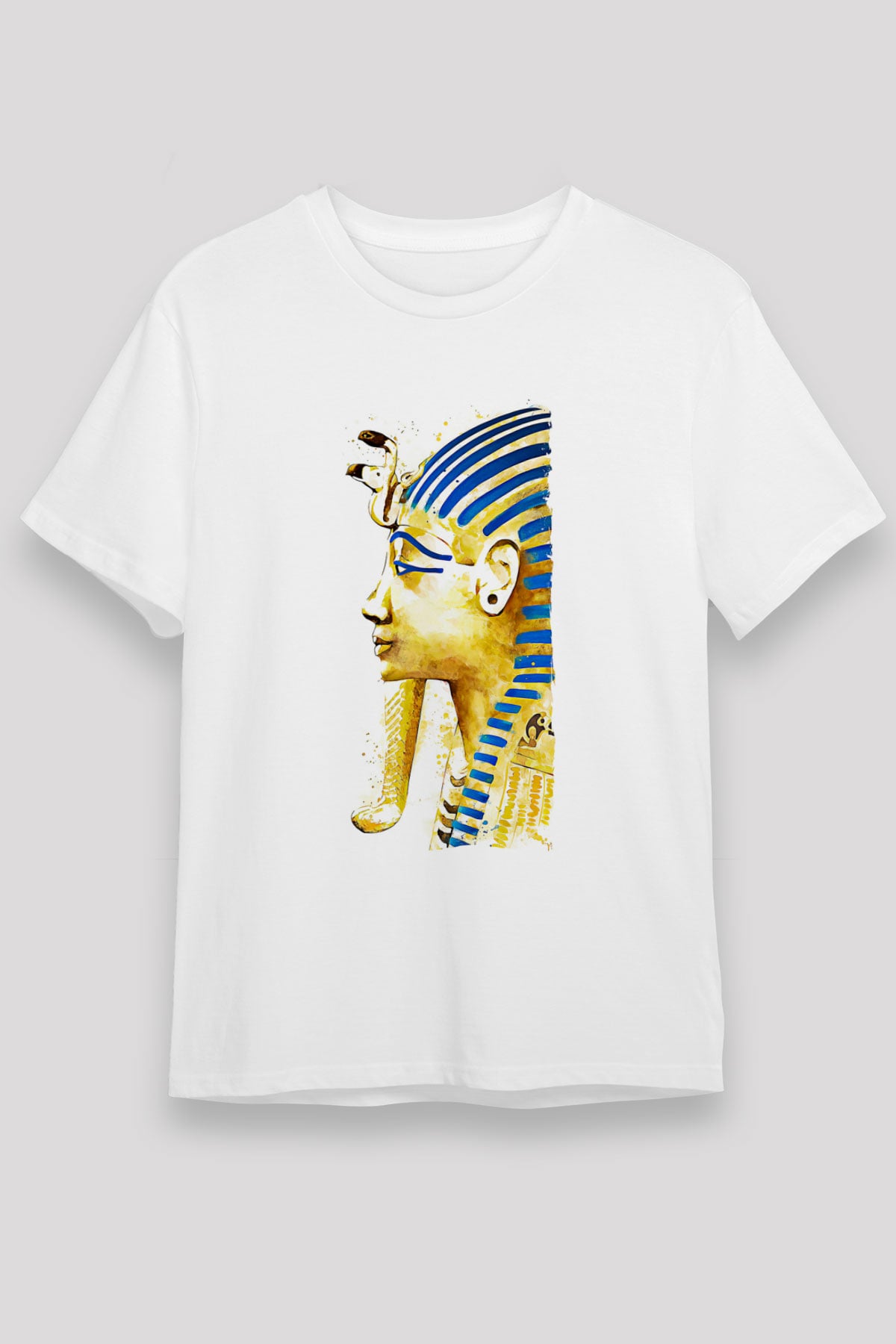 Tutankhamun Unisex Baskılı Beyaz Tişört - Tshirt