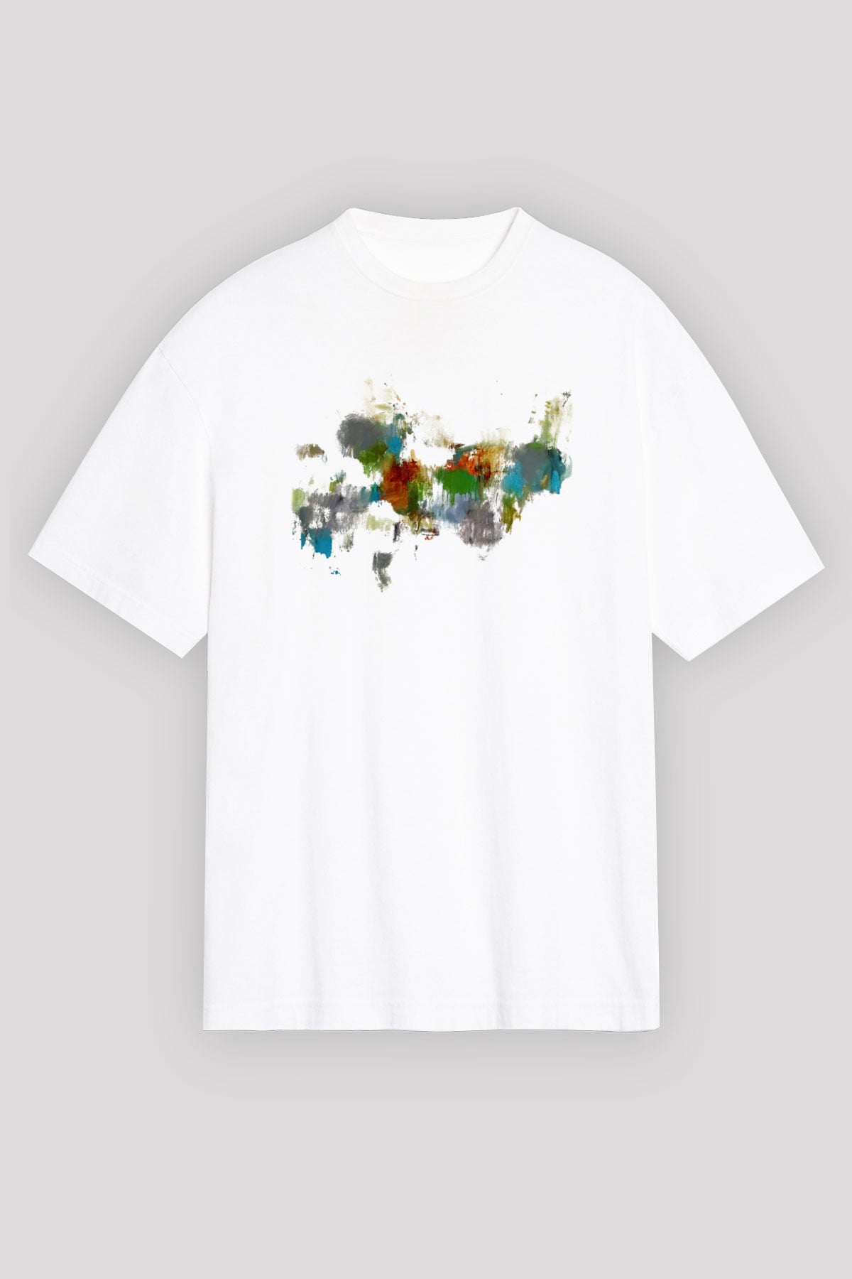 Tuval Beyaz Unisex Oversize Tişört T-Shirt