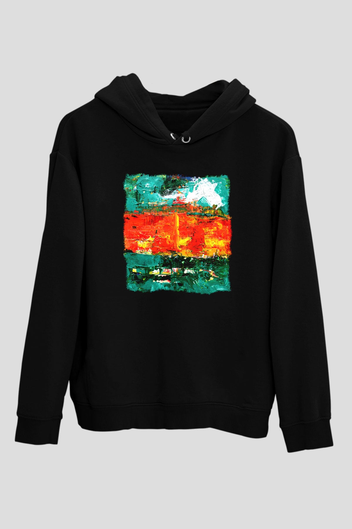 Tuval Siyah Unisex Hoodie