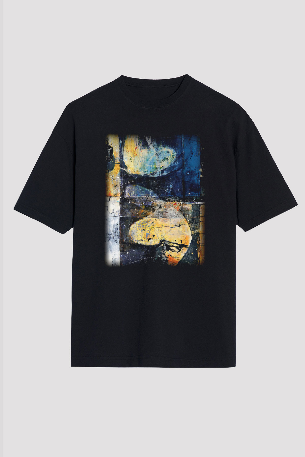 Tuval Siyah Unisex Oversize Tişört T-Shirt
