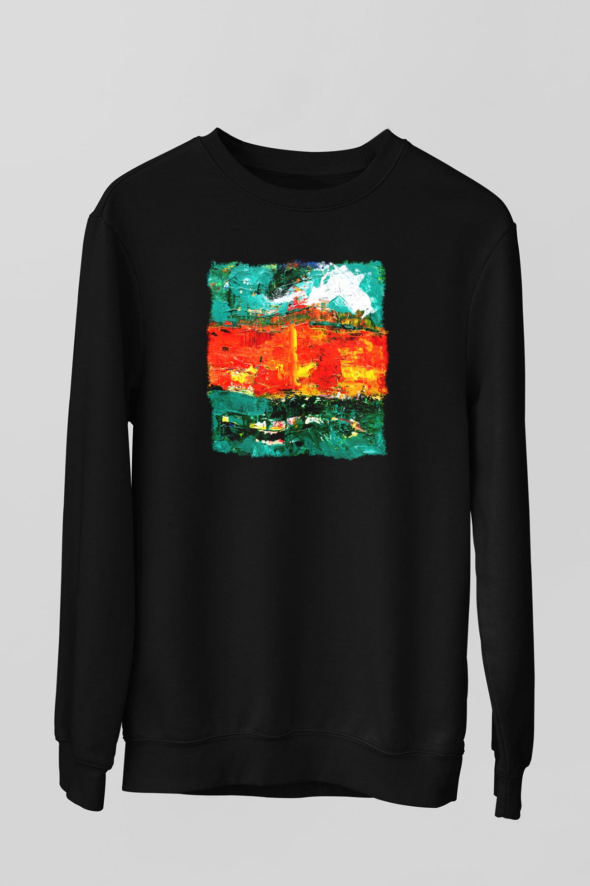 Tuval Siyah Unisex Sweatshirt