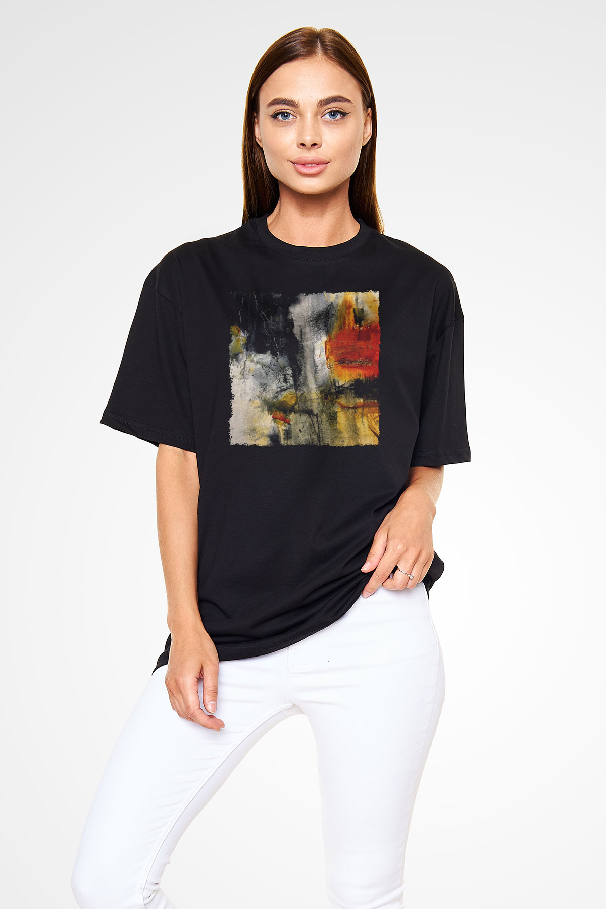 Tuval Siyah Unisex Tişört T-Shirt - TişörtFabrikası