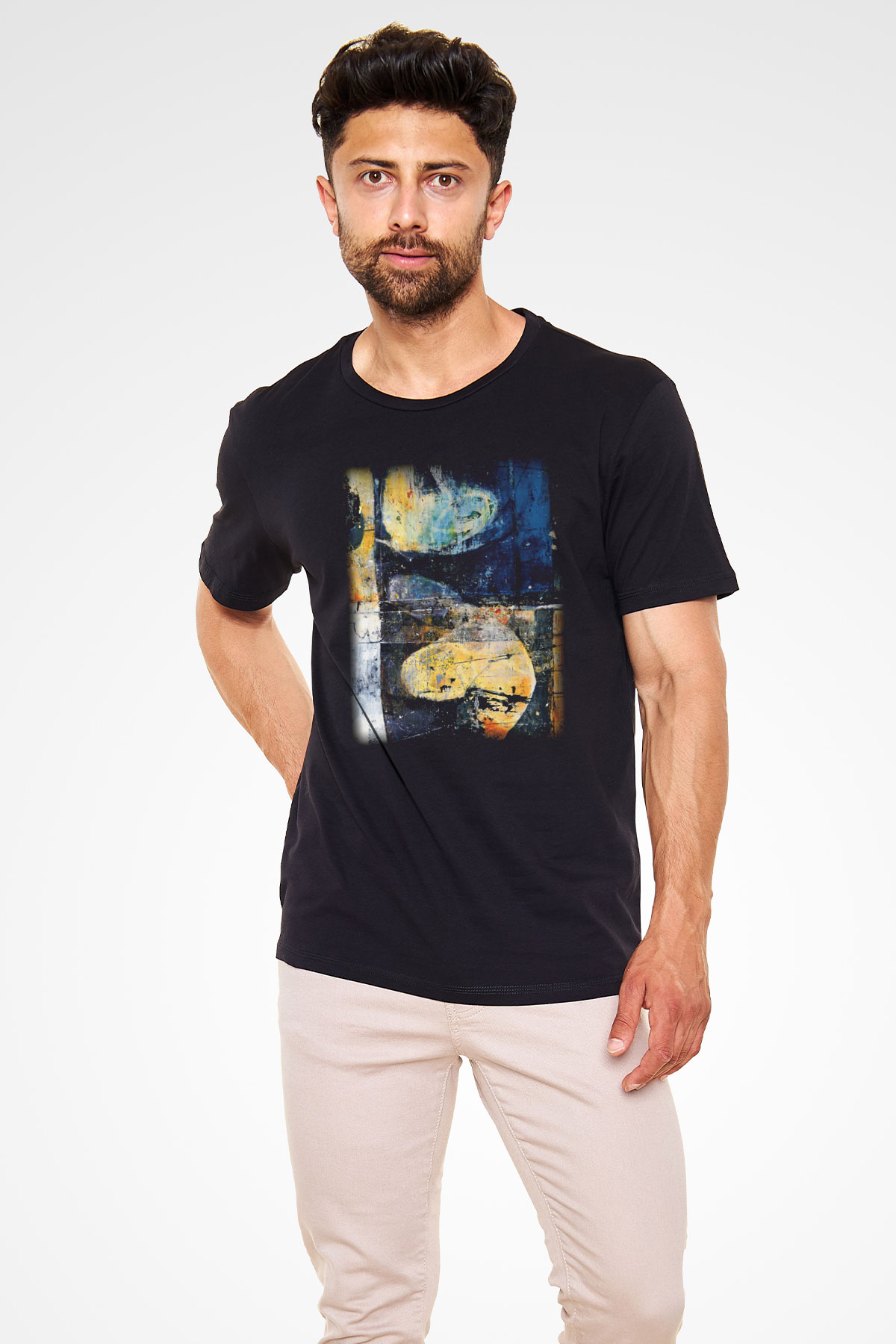 Tuval Siyah Unisex Tişört T-Shirt - TişörtFabrikası