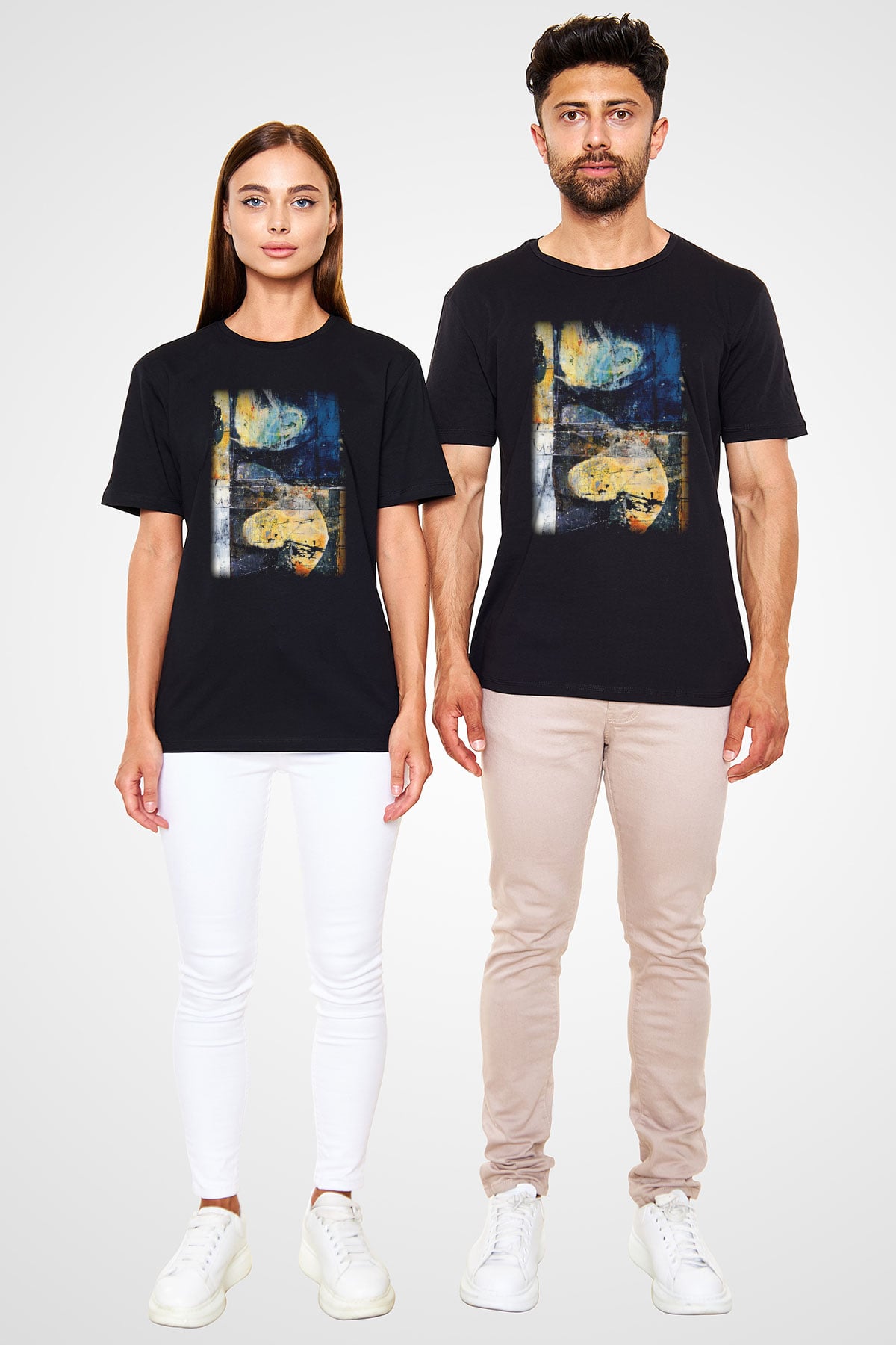 Tuval Siyah Unisex Tişört T-Shirt - TişörtFabrikası