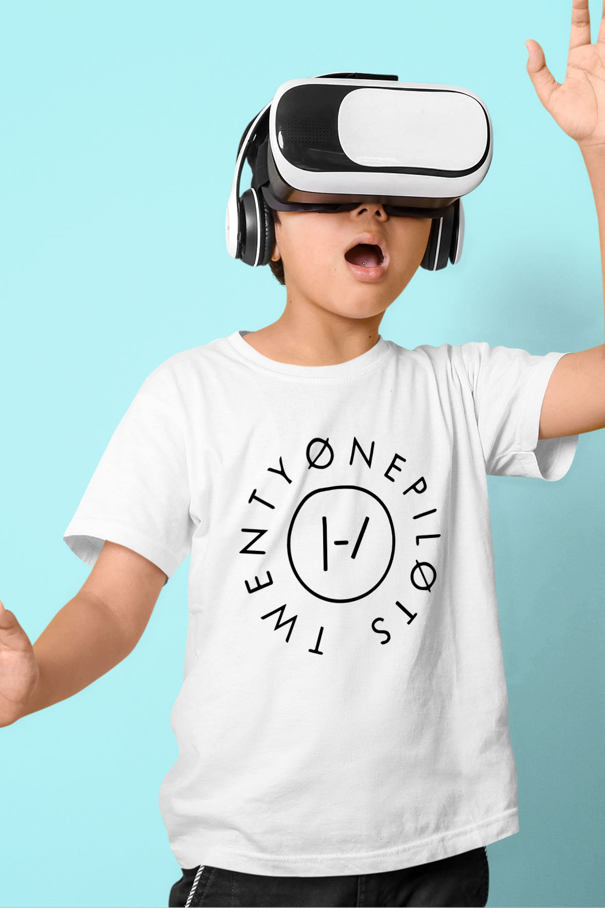Twenty One Pilots Baskılı Beyaz Unisex Çocuk Tişört