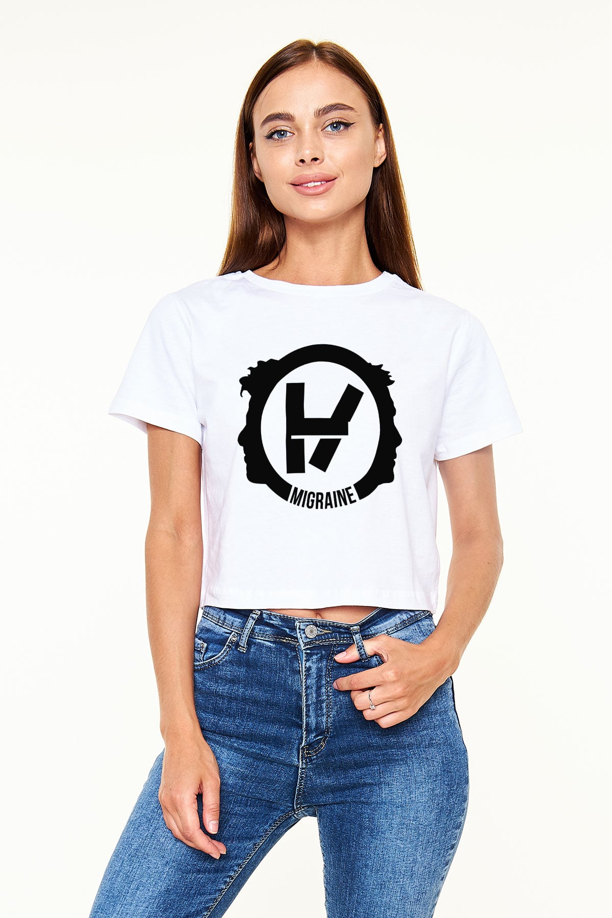 Twenty One Pilots Beyaz Croptop Tişört